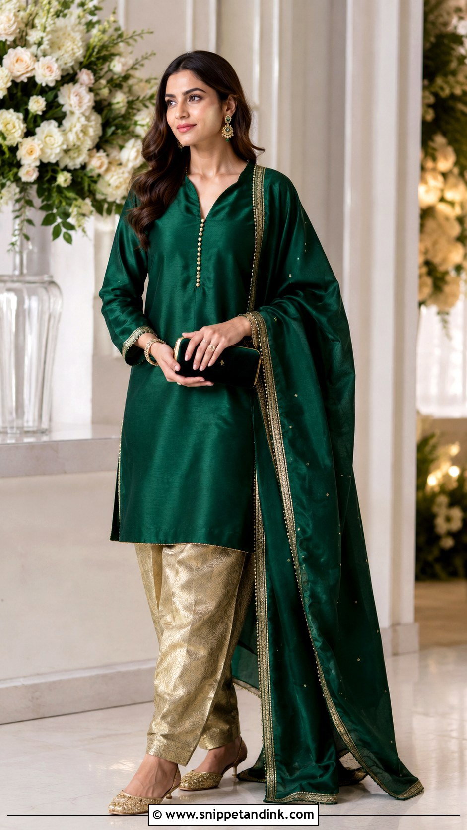 Long Shirt With Banarasi Pants - Snippet and Ink - 20 Long Shirts for Wedding Ideas
