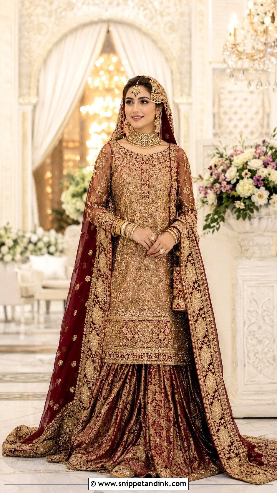 Long Shirt With Farshi Gharara - Snippet and Ink - 30 Pakistani Wedding Dresses