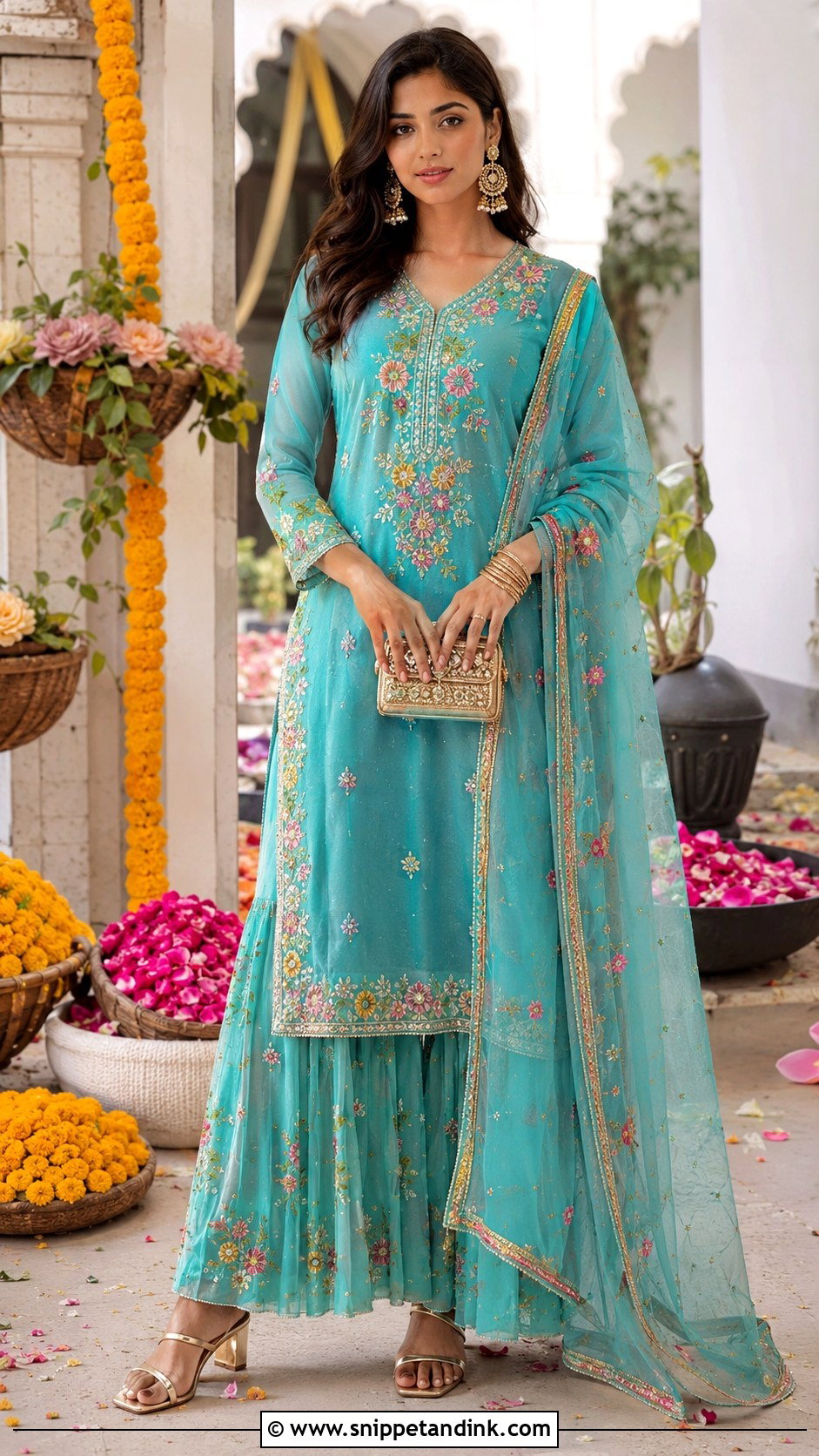 Long Shirt With Sharara - Snippet and Ink - 20 Long Shirts for Wedding Ideas