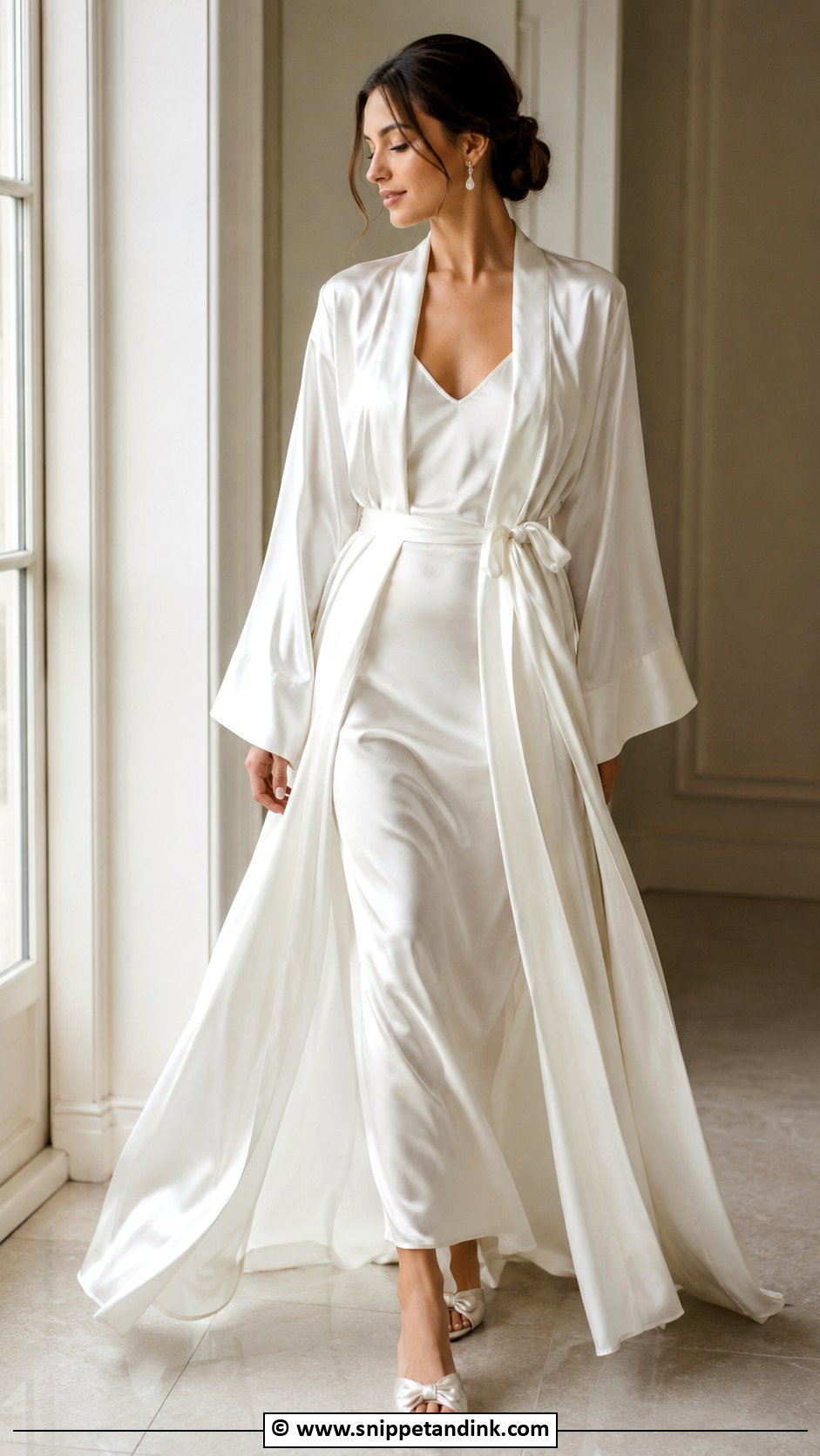 Long Silk Bridal Robe - Snippet and Ink - 25 Wedding Day Robes Ideas