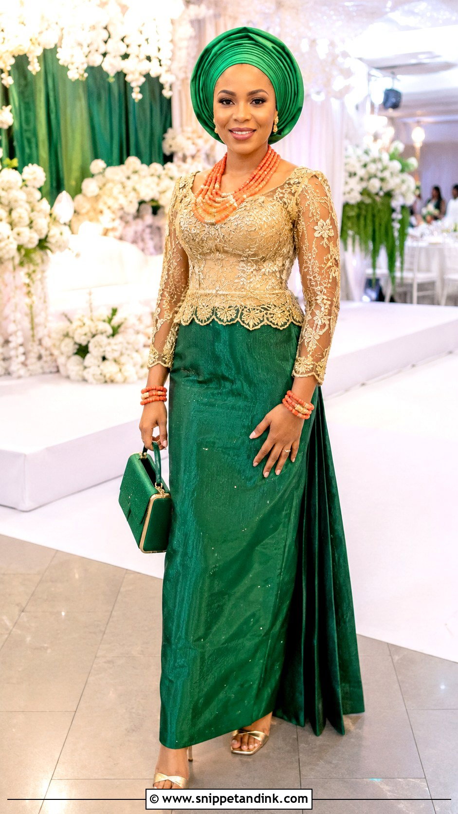 Long Skirt Isoko Bridal Outfit - Snippet and Ink - 20 Isoko Traditional Wedding Attire Ideas