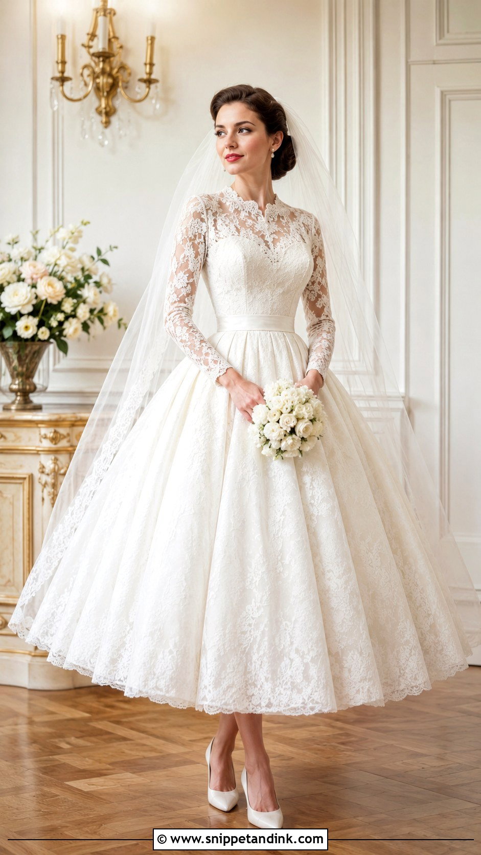 Long Sleeve 50s Wedding Dress - Snippet and Ink - 30 50s Wedding Dress Ideas