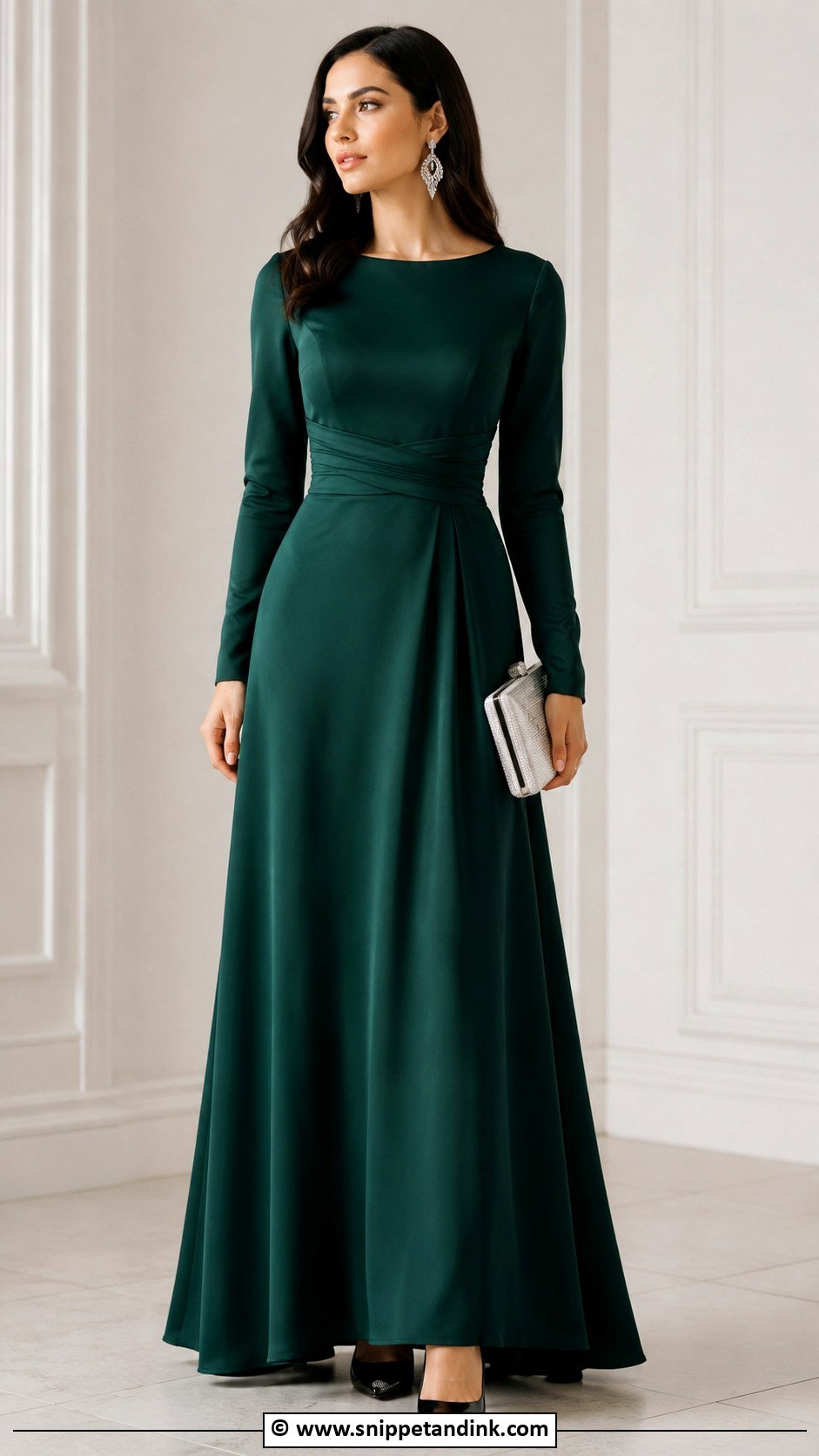 Long Sleeve A Line Gown - Snippet and Ink - 25 A Line Gown Styles