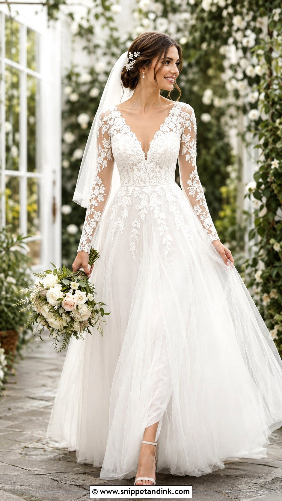 Long Sleeve A Line Wedding Dress - Snippet and Ink - 30 Sleeve Wedding Dress Ideas
