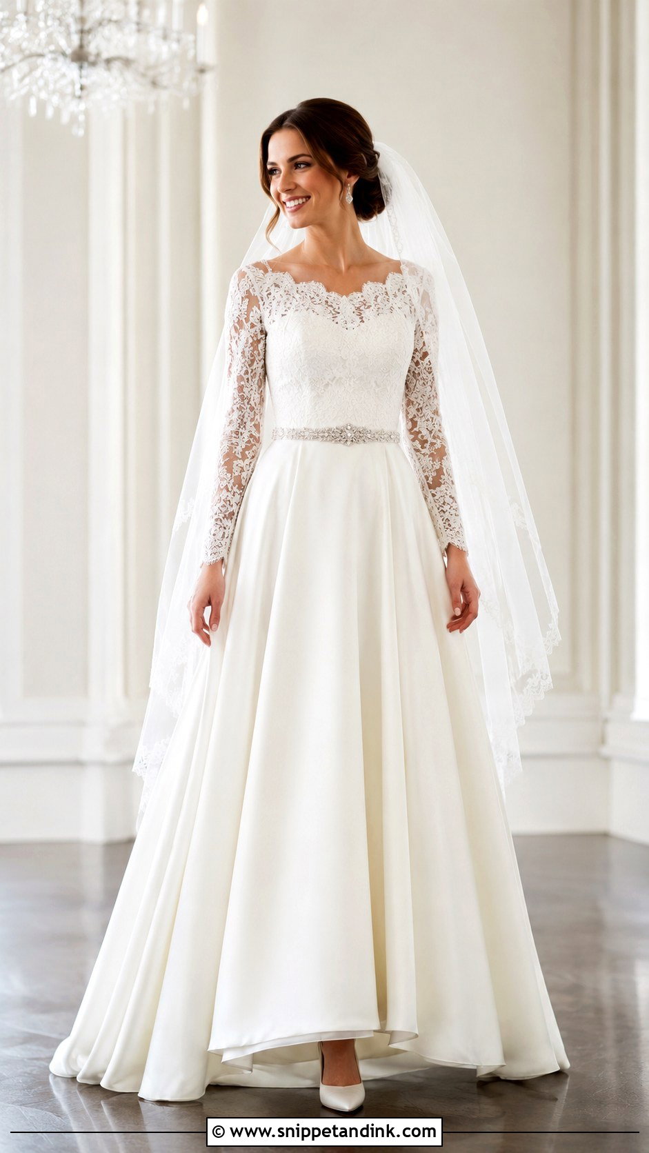 Long Sleeve A Line Wedding Dress - Snippet and Ink - 20 Long Sleeved Wedding Dresses