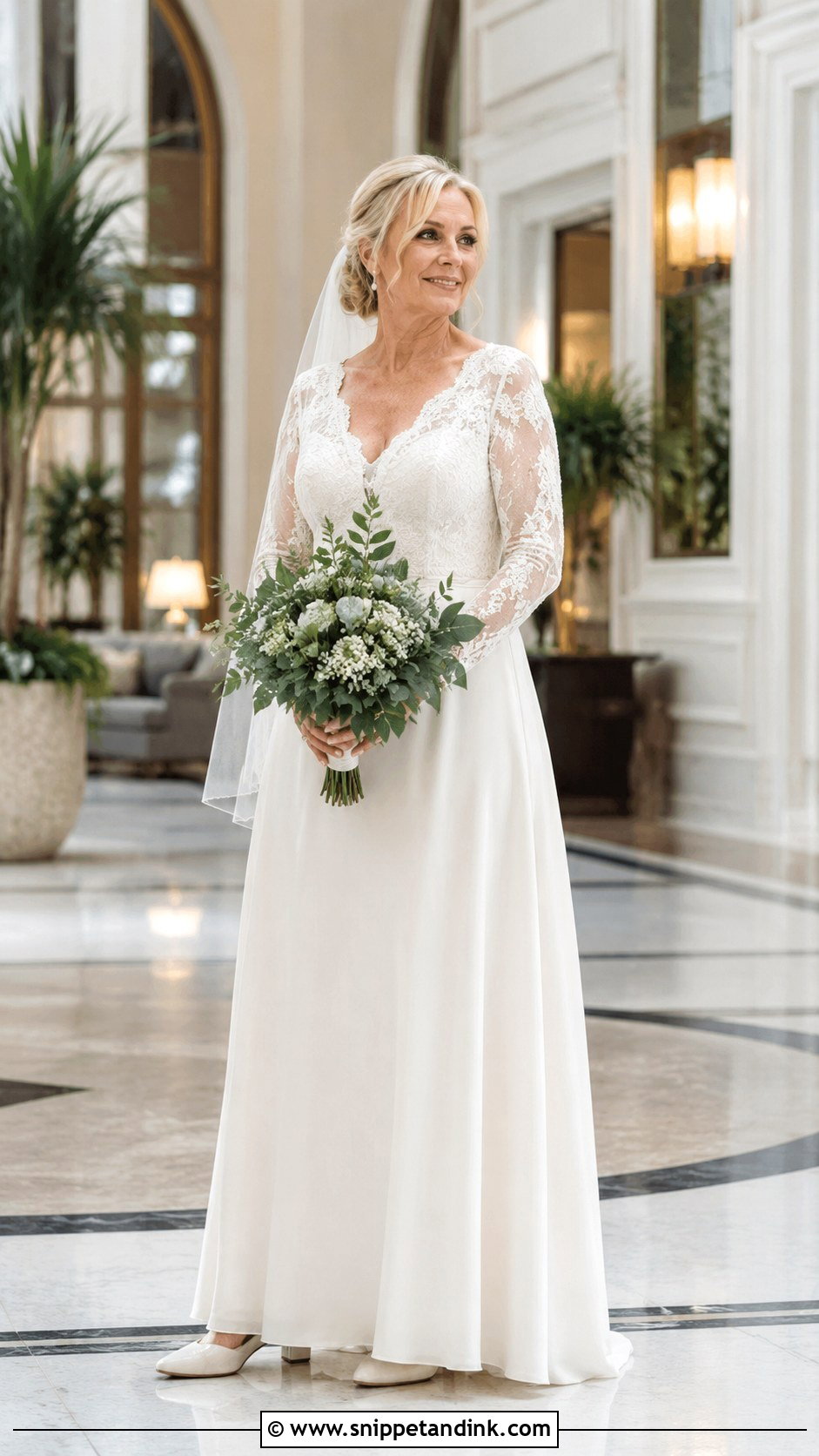 Long Sleeve A Line Wedding Dress - Snippet and Ink - 20 Wedding Dresses for Older Brides