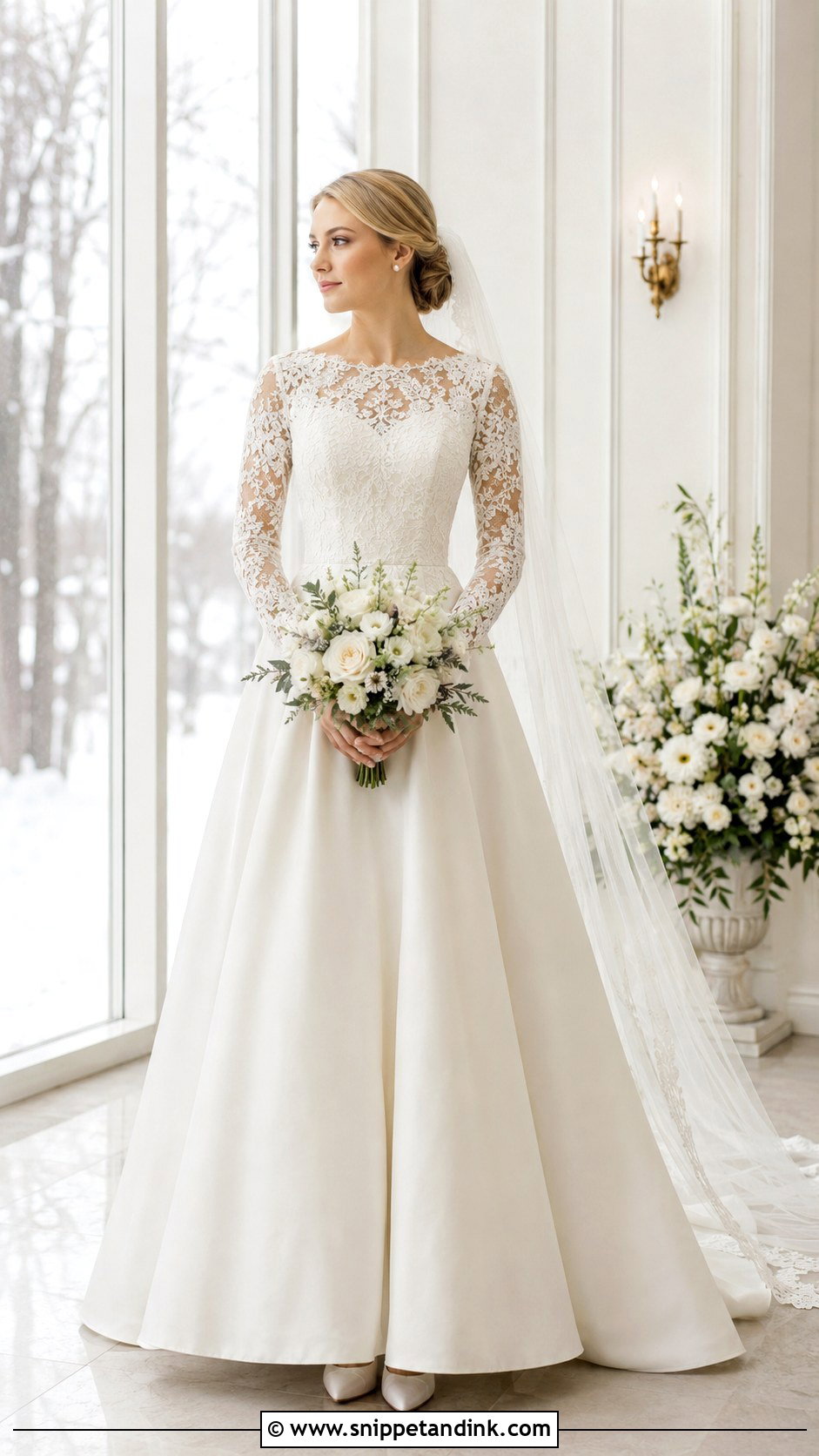 Long Sleeve A Line Wedding Dress - Snippet and Ink - 20 A Frame Wedding Dresses