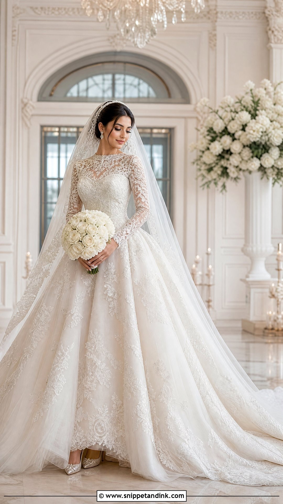 Long Sleeve Arab Wedding Dress - Snippet and Ink - 25 Arab Wedding Dresses