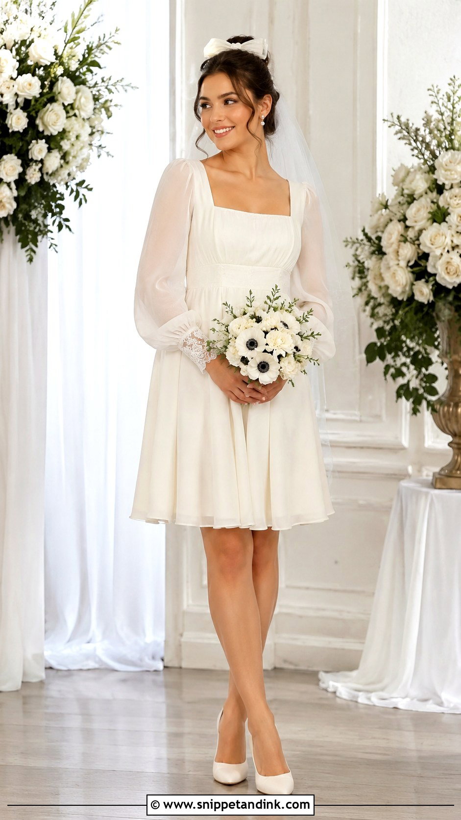 Long Sleeve Baby Doll Wedding Dress - Snippet and Ink - 20 Baby Doll Wedding Dress Ideas