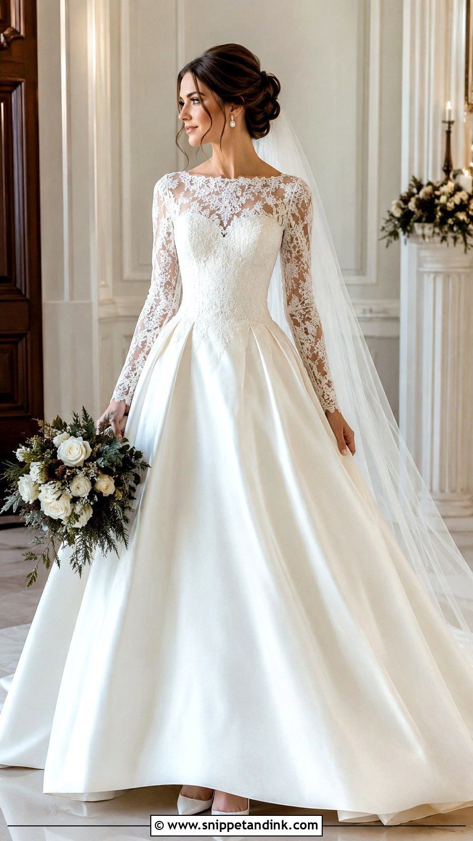 Long Sleeve Ball Gown Wedding Dress - Snippet and Ink - 30 Wedding Ball Gown Ideas