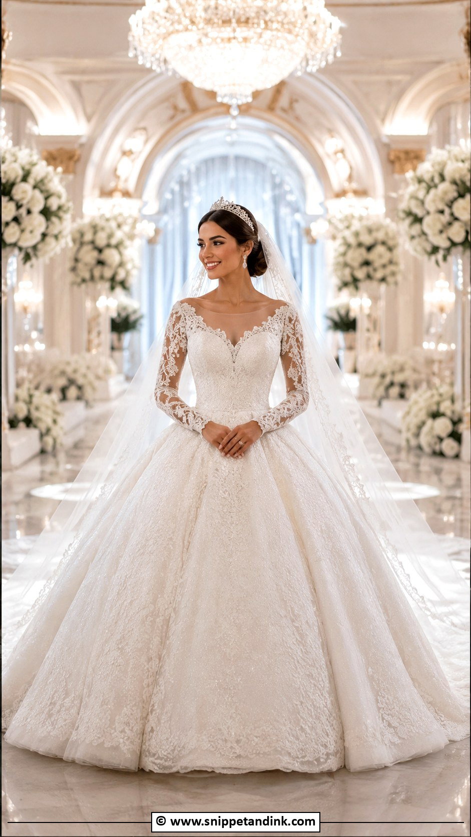 Long Sleeve Ball Gown Wedding Dress - Snippet and Ink - 25 Elegant Long Sleeve Wedding Dresses