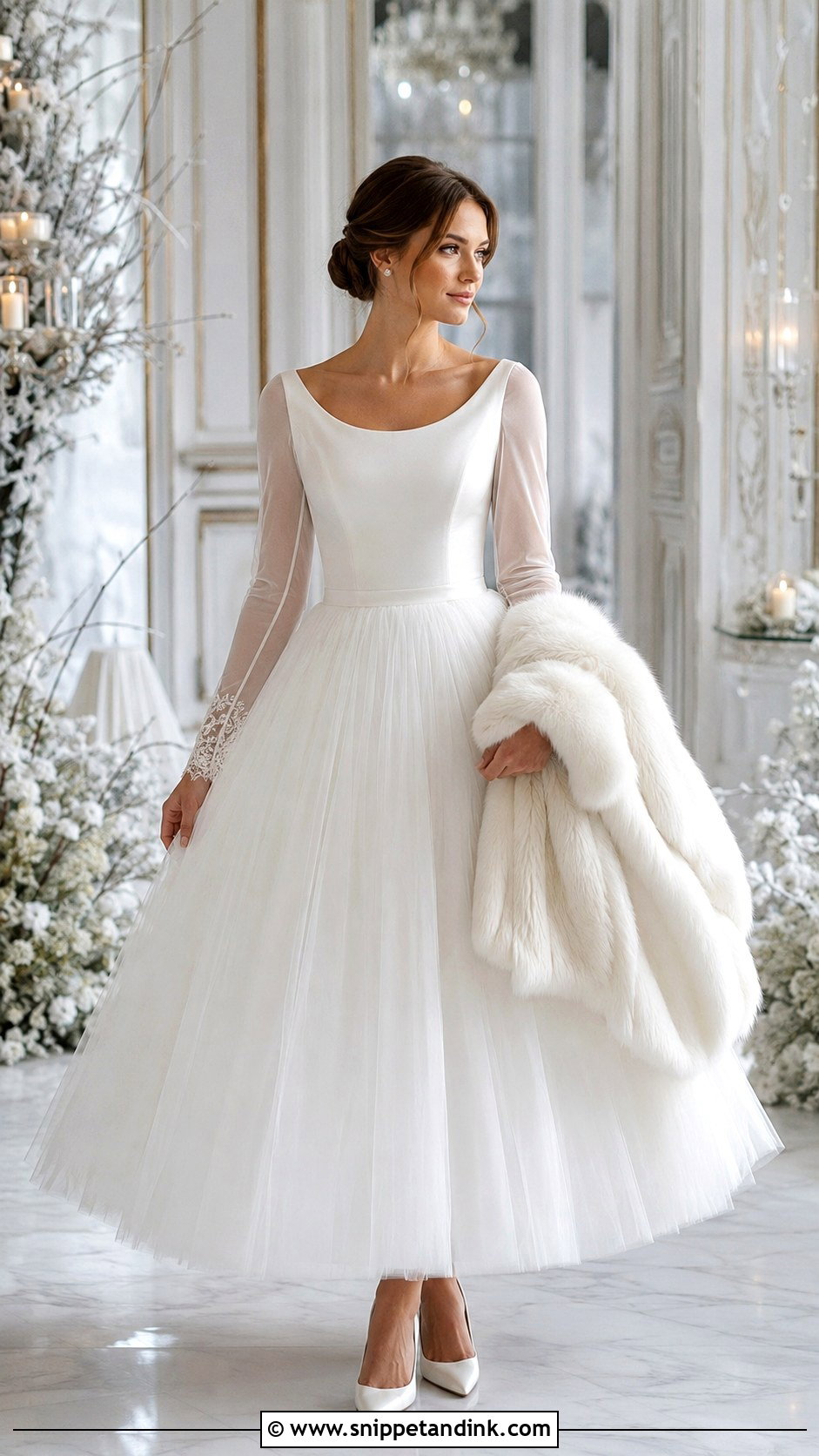 Long Sleeve Ballerina Wedding Dress - Snippet and Ink - 20 Ballerina Wedding Dress Ideas