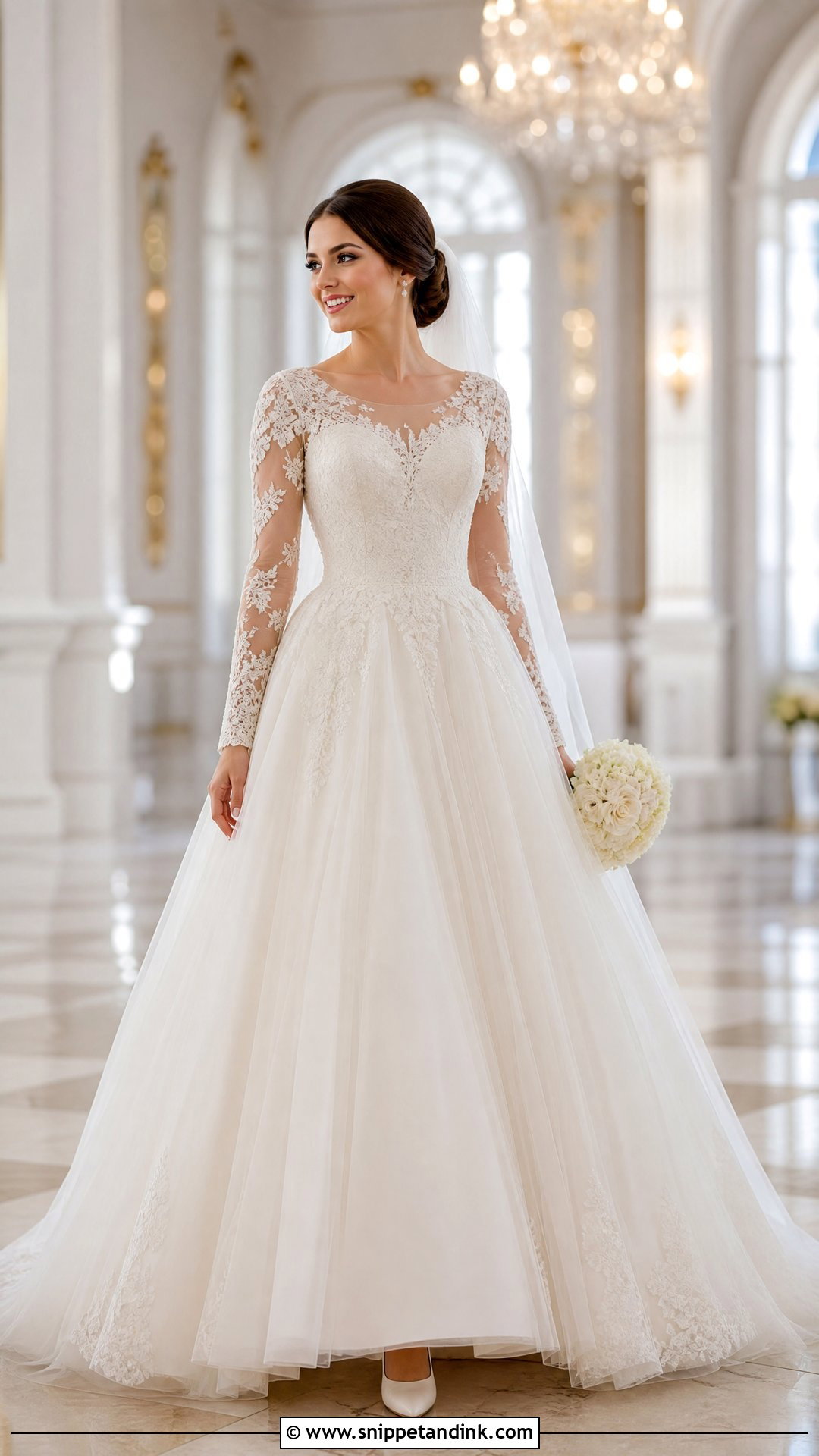 Long Sleeve Ballroom Wedding Dress - Snippet and Ink - 25 Ballroom Wedding Dress Ideas
