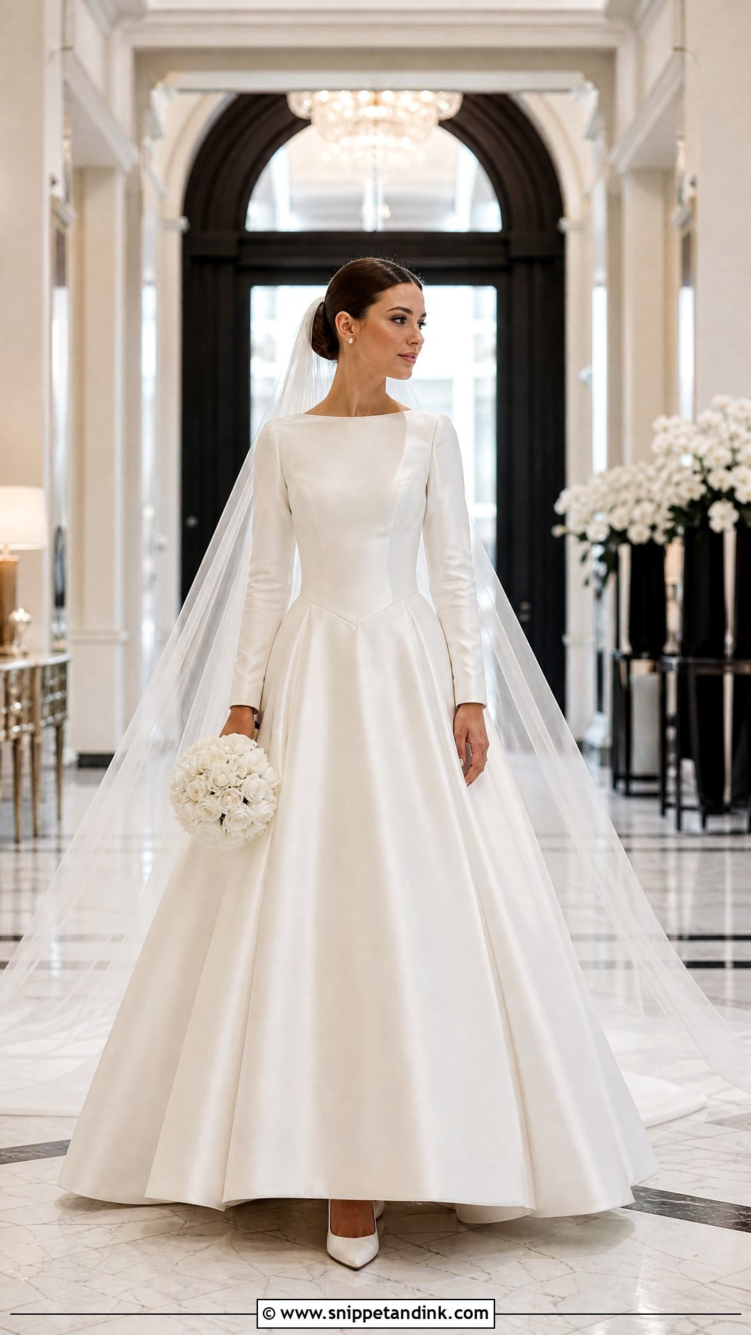 Long Sleeve Basque Waist Wedding Gown - Snippet and Ink - 25 Long Sleeve Wedding Gowns