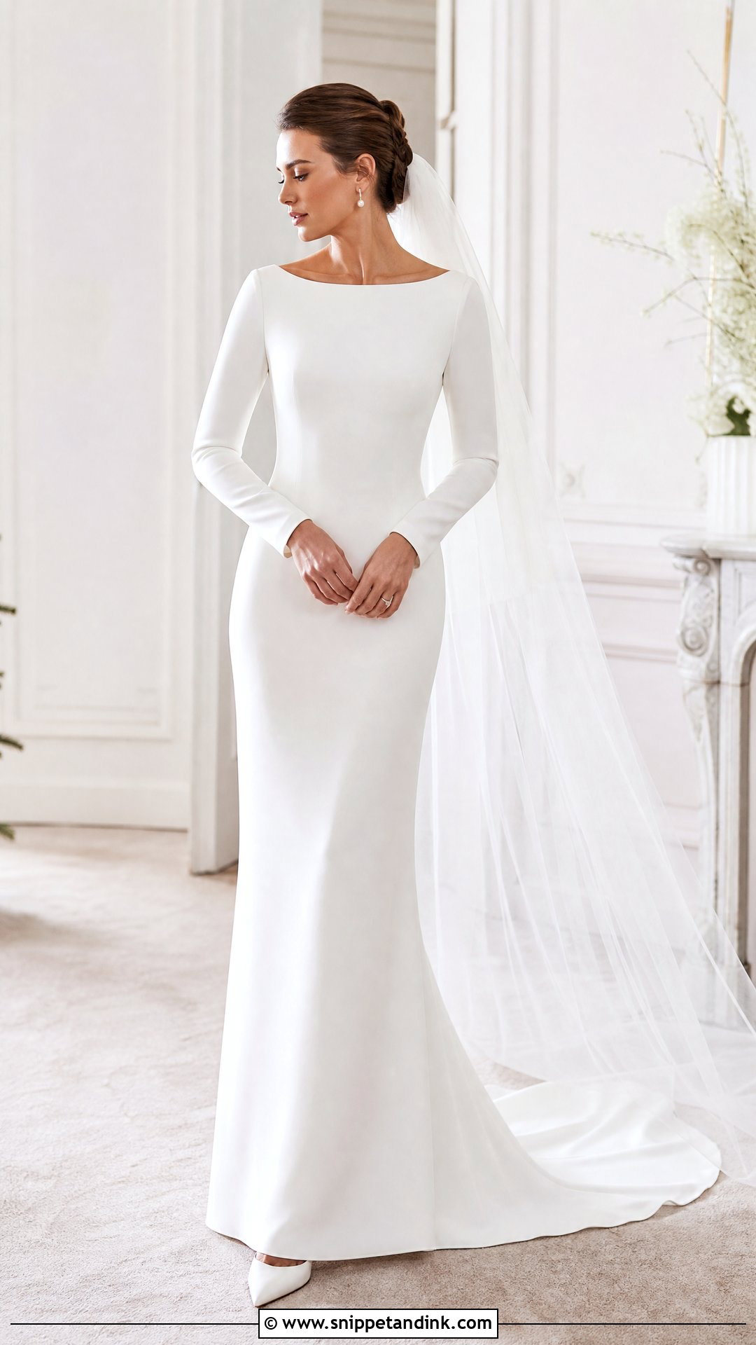 Long Sleeve Bateau Wedding Gown - Snippet and Ink - 20 Simple Wedding Gowns Elegant Classy