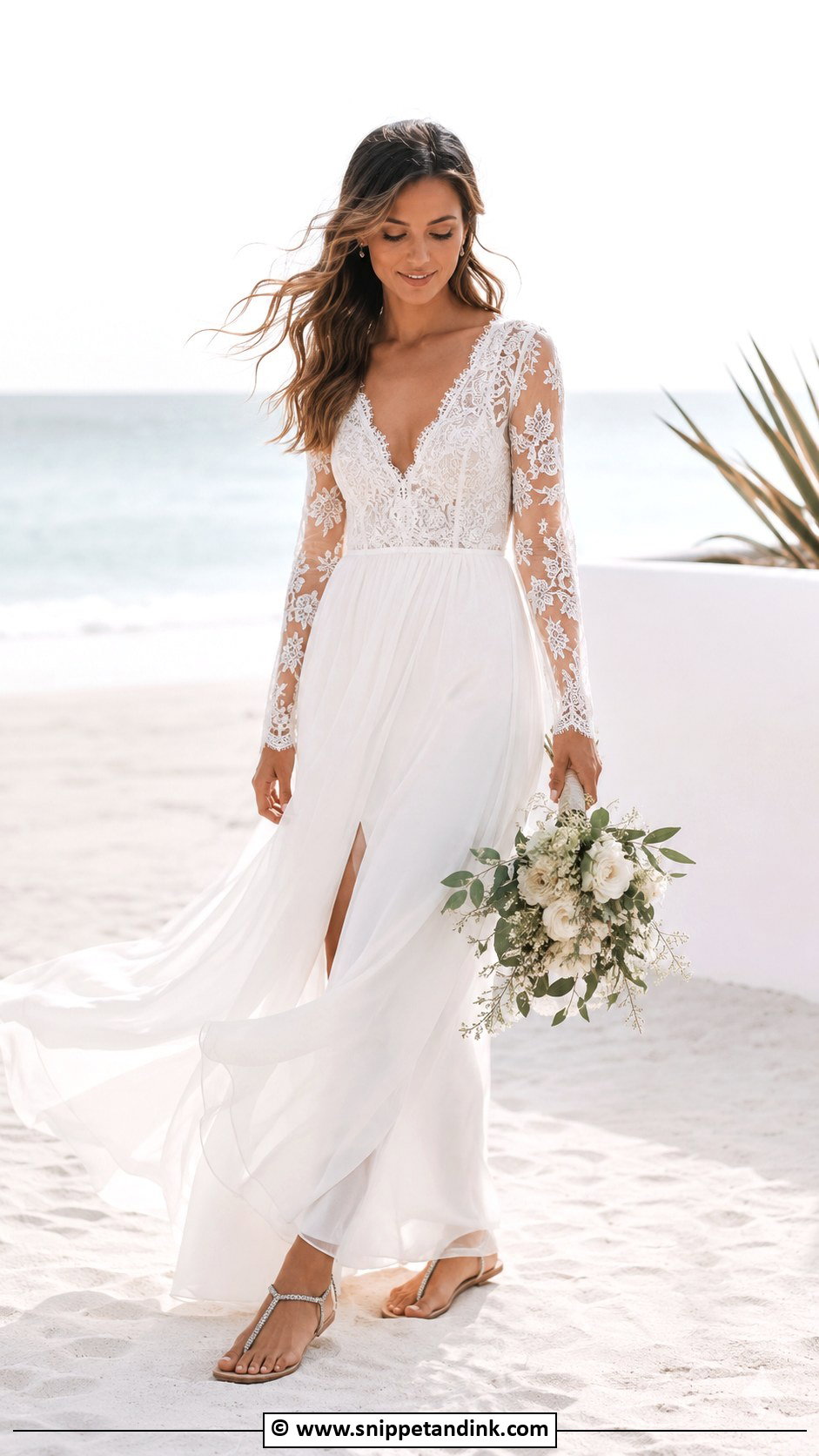 Long Sleeve Beach Wedding Dress - Snippet and Ink - 30 Wedding Dresses Long Sleeve