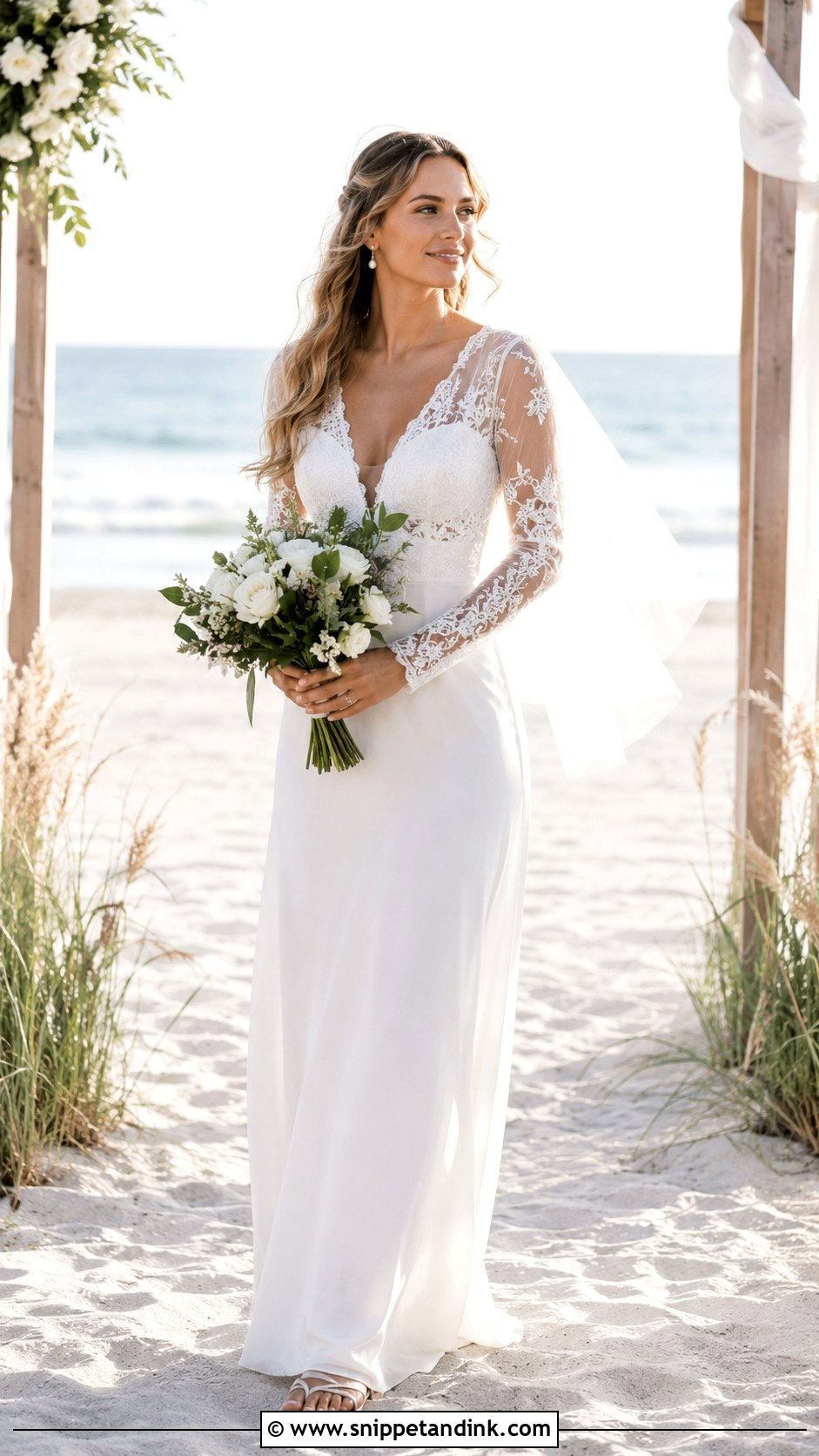 Long Sleeve Beach Wedding Dress - Snippet and Ink - 30 Sleeve Wedding Dress Ideas