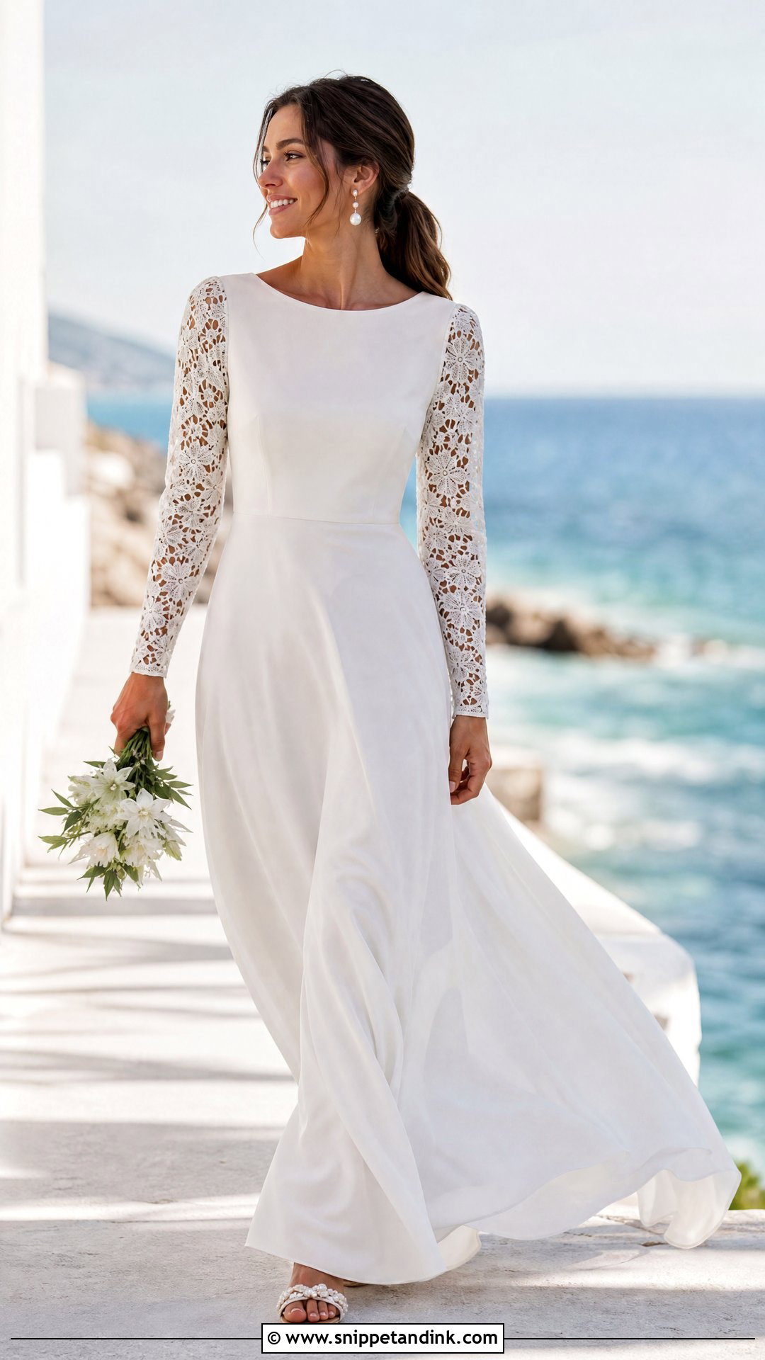 Long Sleeve Beach Wedding Gown - Snippet and Ink - 25 Long Sleeve Wedding Gowns