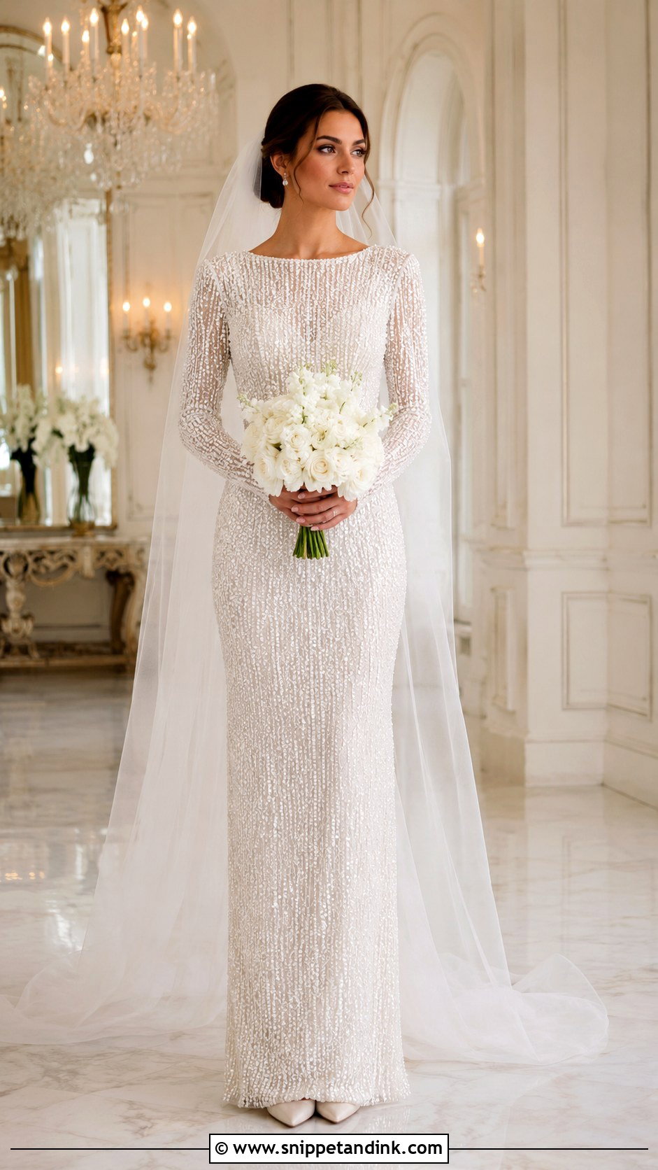 Long Sleeve Beaded Wedding Dress - Snippet and Ink - 20 Best Wedding Dresses Long Sleeves
