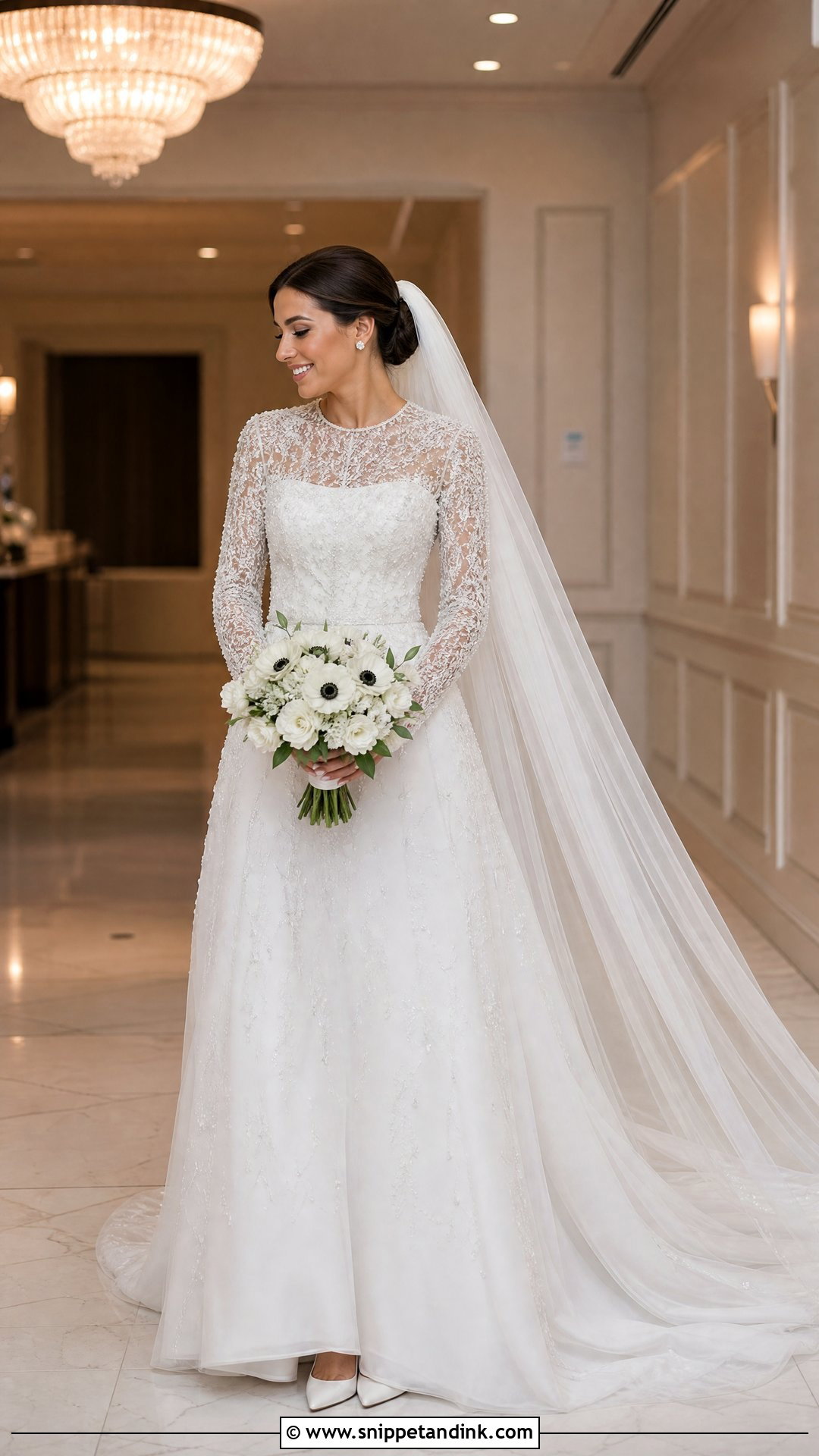 Long Sleeve Beaded Wedding Dress - Snippet and Ink - 20 Boujee Wedding Dress Ideas