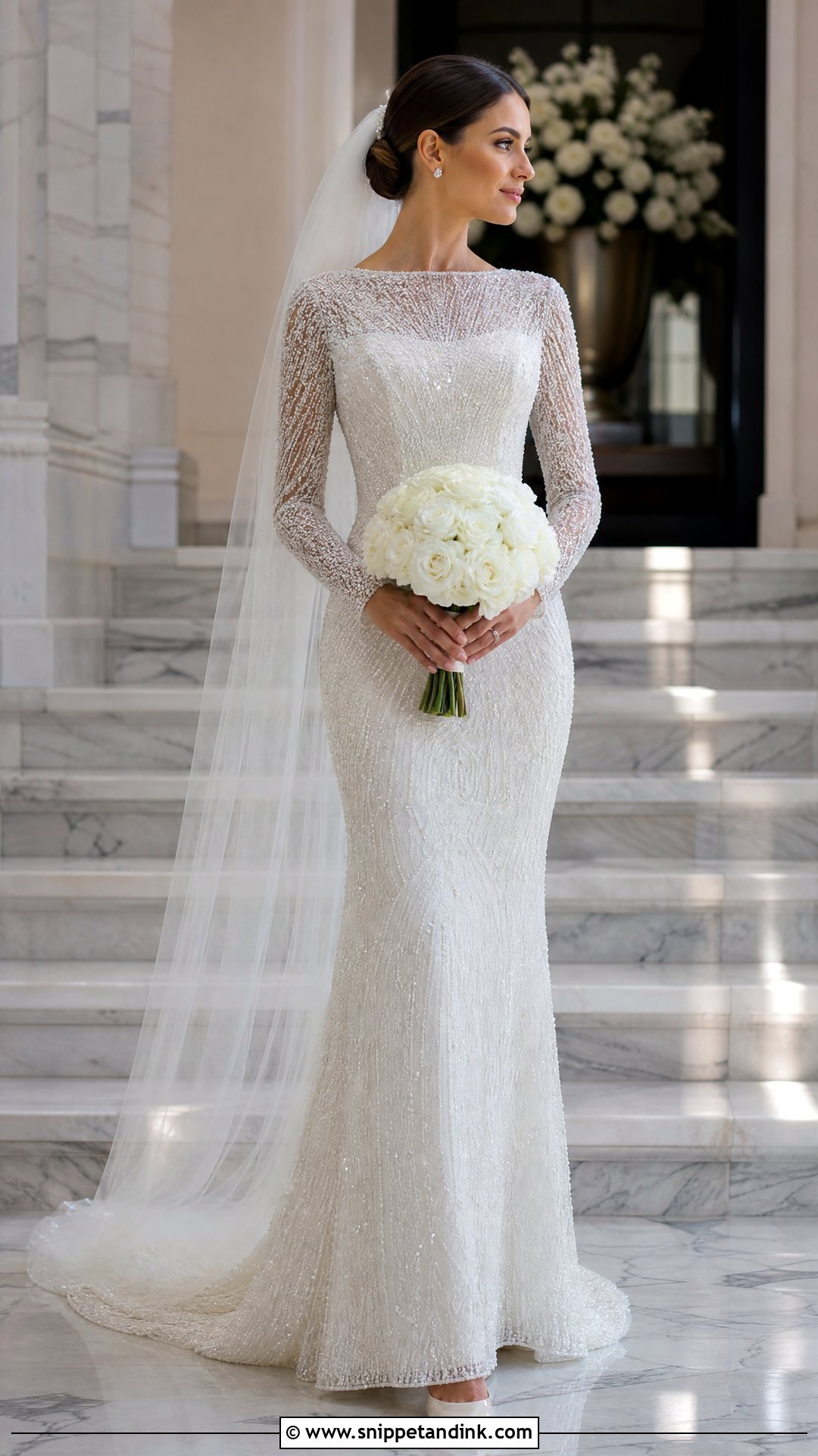 Long Sleeve Beaded Wedding Gown - Snippet and Ink - 25 Long Sleeve Wedding Gowns
