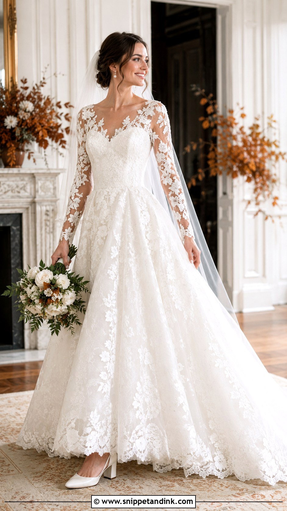 Long Sleeve Big Lace Wedding Dress - Snippet and Ink - 20 Big Lace Wedding Dress Ideas