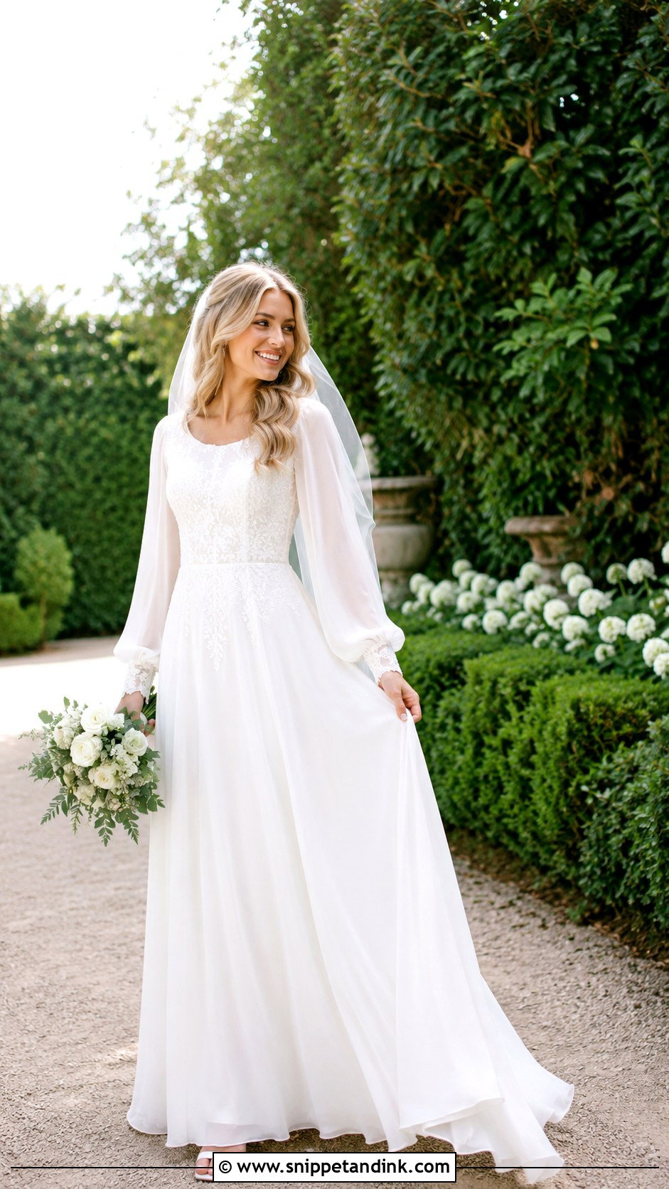 Long Sleeve Bishop Sleeve Wedding Dress - Snippet and Ink - 20 Long Sleeved Wedding Dresses