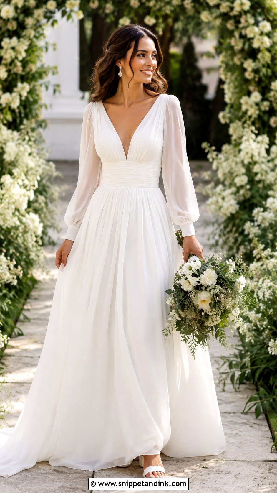 Long Sleeve Bishop Sleeve Wedding Dress - Snippet and Ink - 30 Sleeve Wedding Dress Ideas
