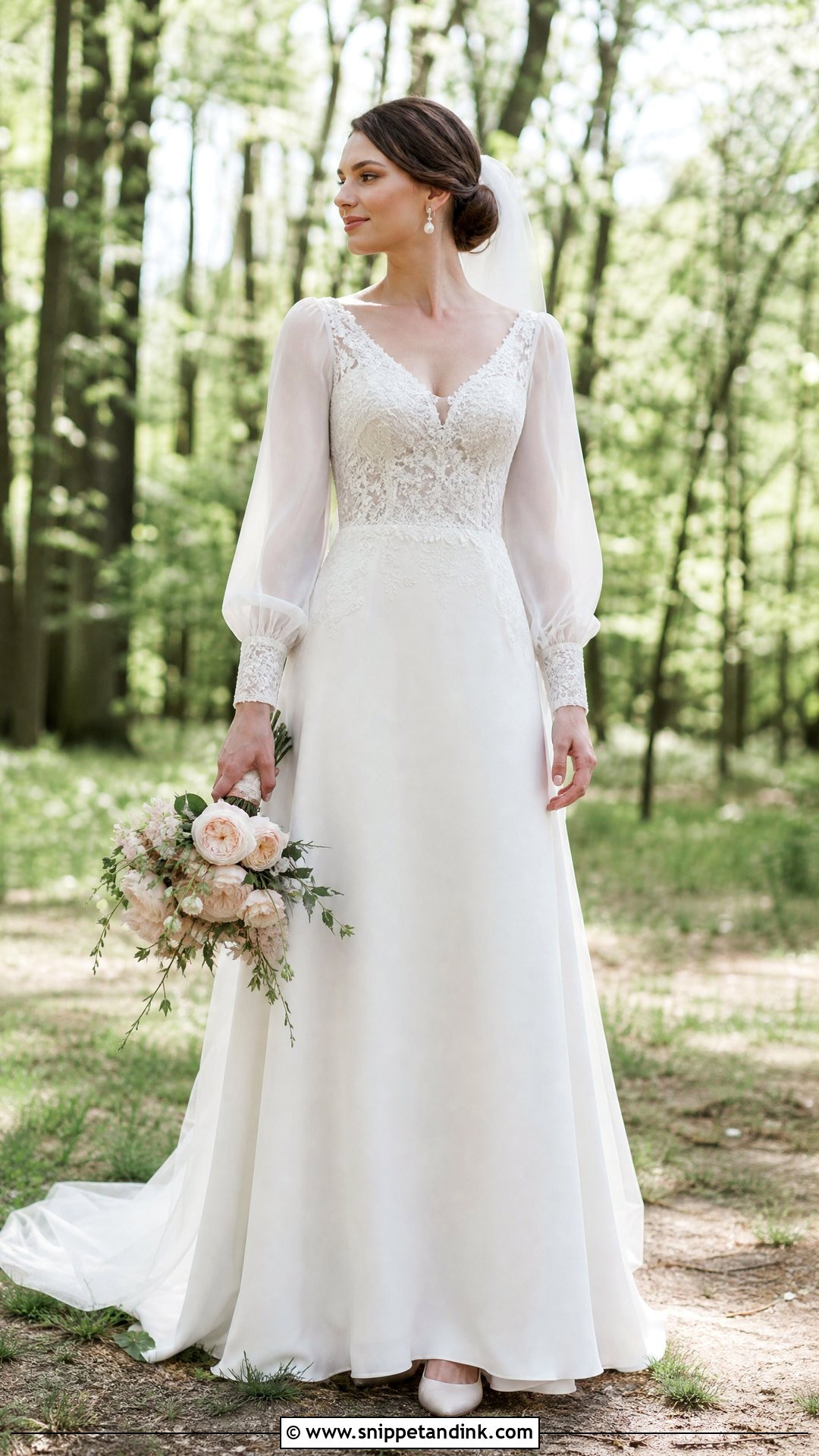 Long Sleeve Bishop Sleeve Wedding Gown - Snippet and Ink - 25 Long Sleeve Wedding Gowns