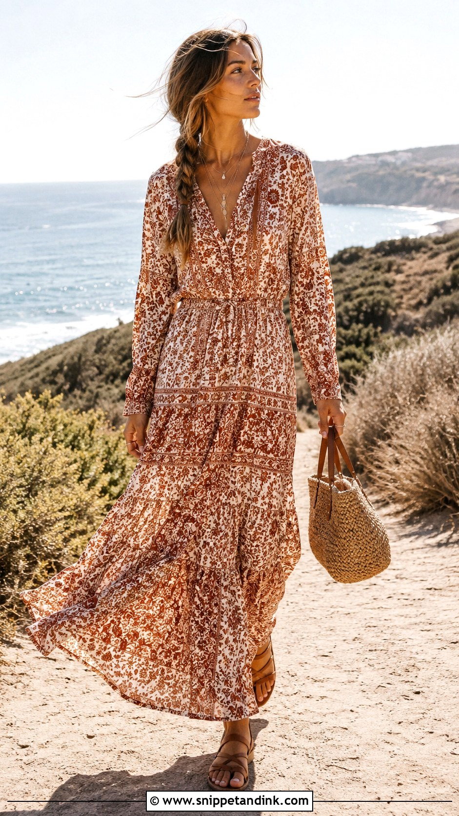 Long Sleeve Boho Dress Beach Picture - Snippet and Ink - 20 Beach Pictures with Dress Ideas