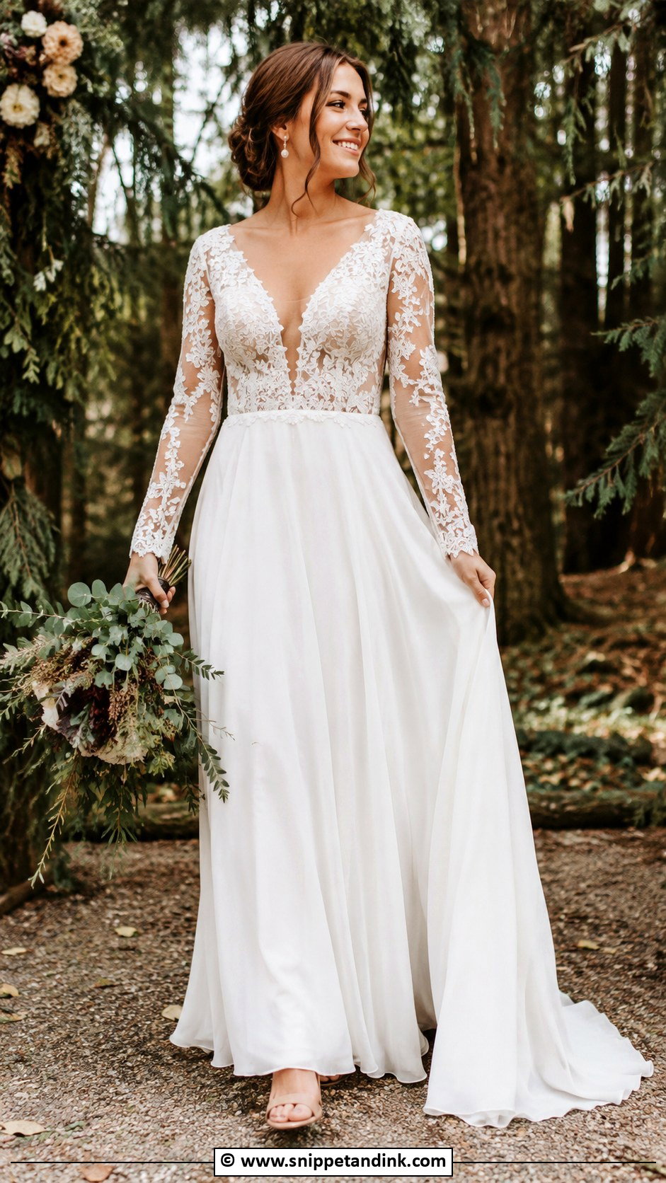 Long Sleeve Boho Wedding Dress - Snippet and Ink - 30 Boho Wedding Dresses
