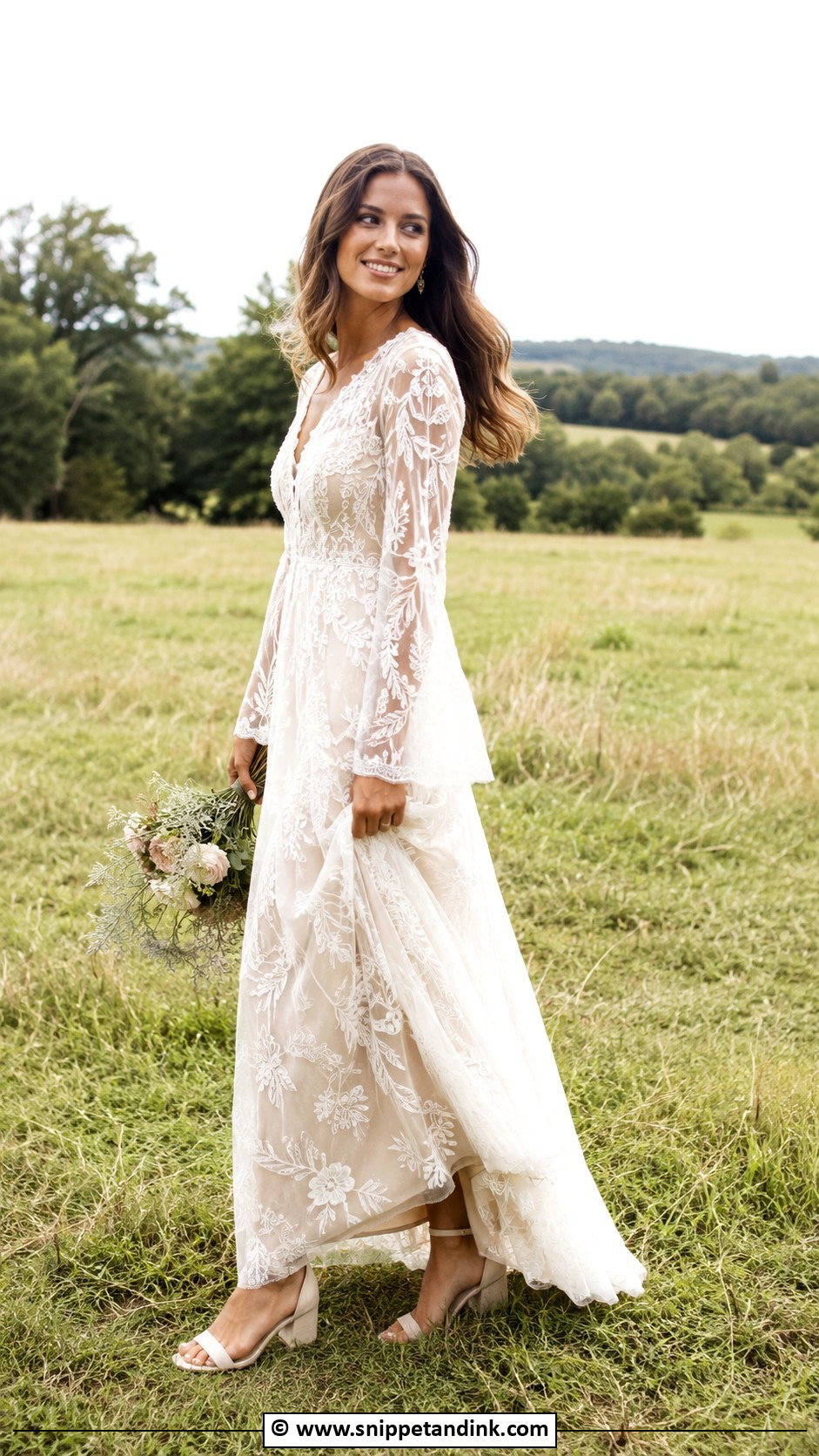 Long Sleeve Boho Wedding Dress - Snippet and Ink - 30 Wedding Dresses Long Sleeve