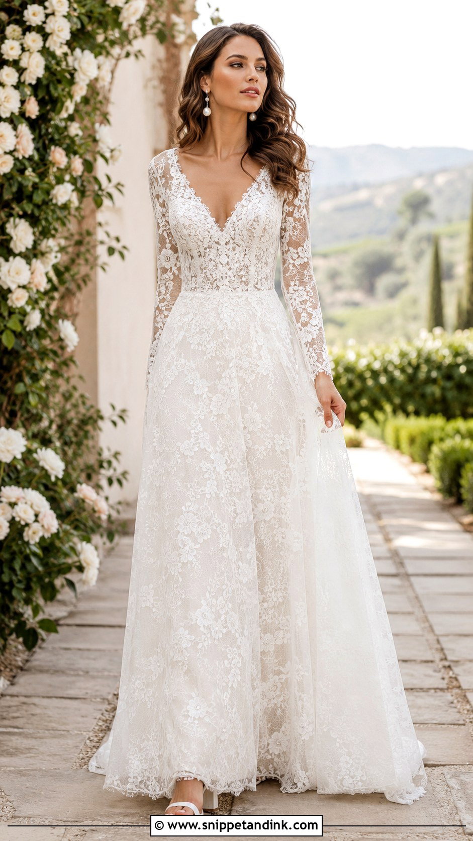 Long Sleeve Boho Wedding Dress - Snippet and Ink - 30 Boho Wedding Dress Ideas