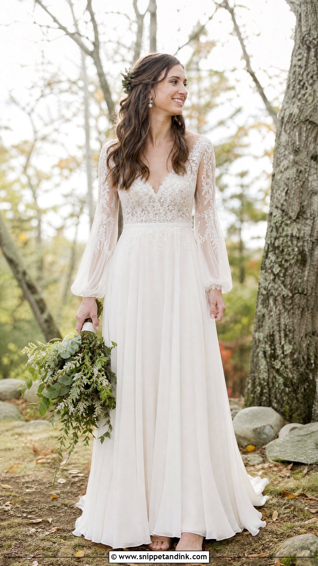 Long Sleeve Boho Wedding Dress - Snippet and Ink - 20 Hobo Wedding Dress Ideas