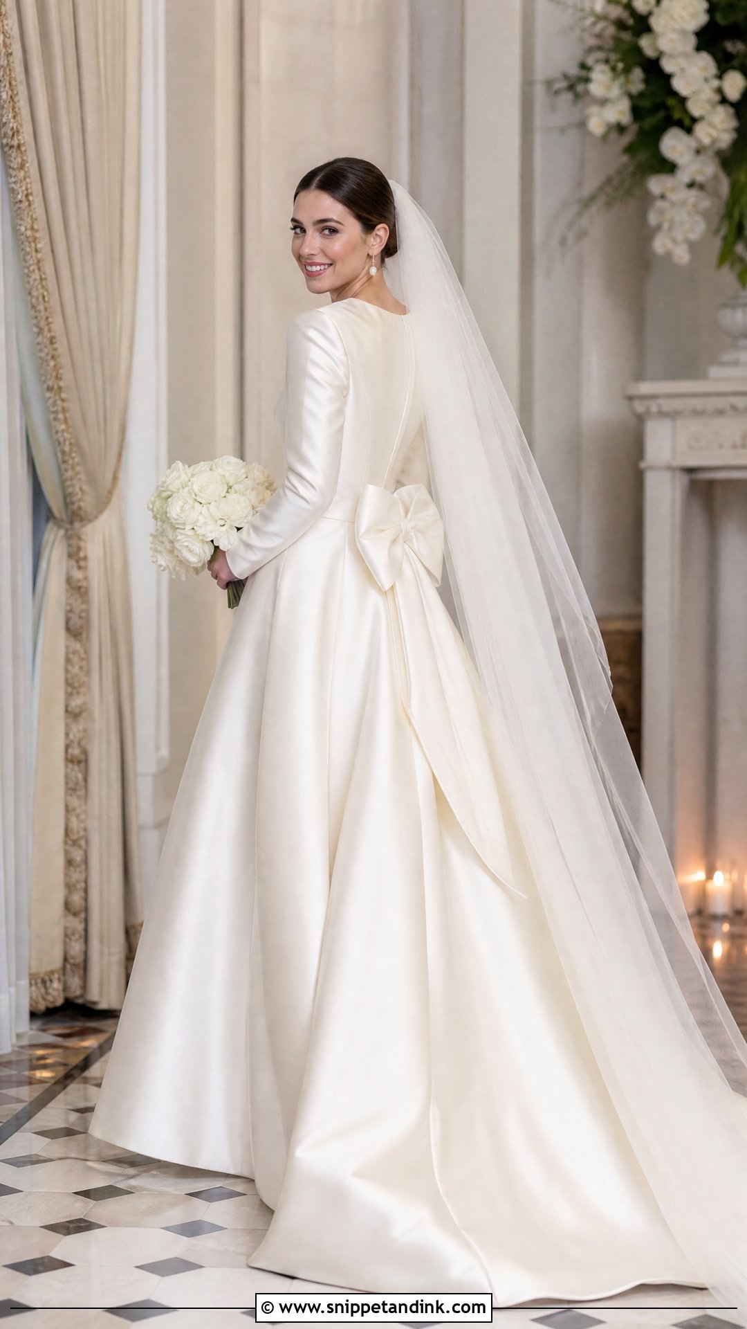 Long Sleeve Bow Wedding Dress - Snippet and Ink - 25 Bow Wedding Dress Ideas