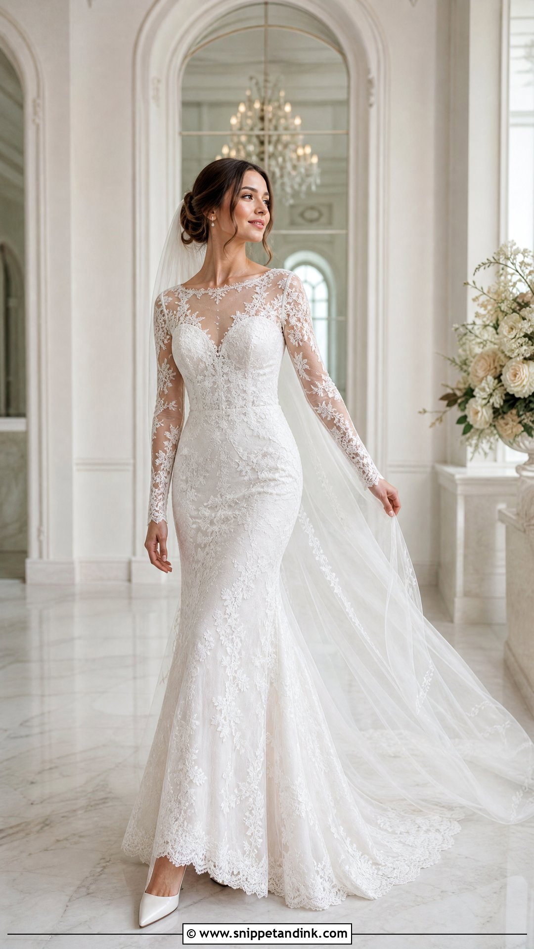 Long Sleeve Bridal Dress - Snippet and Ink - 30 Bridal Dress Design Ideas