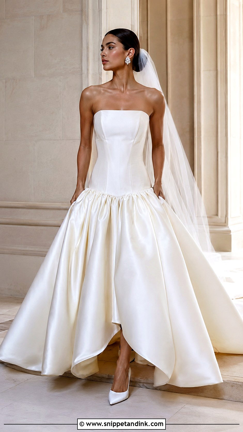 Long Sleeve Bridal Dress Outfit - Snippet and Ink - 30 Bridal Wear Ideas