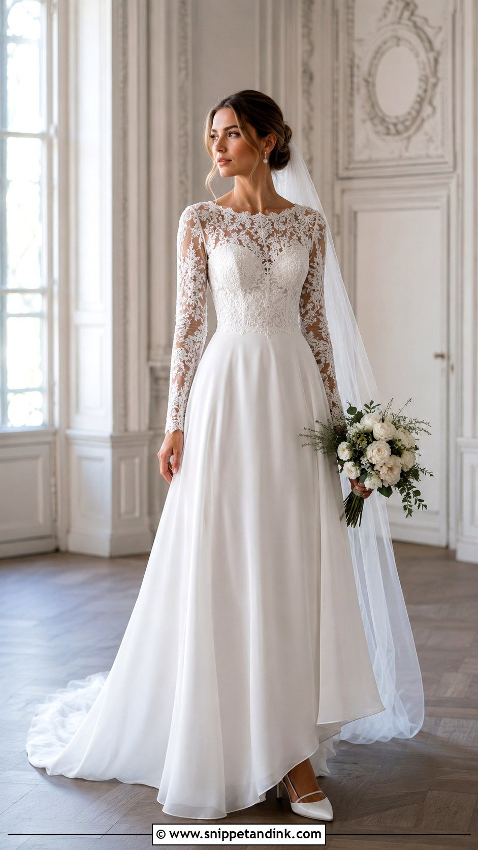 Long Sleeve Bridal Frock Gown - Snippet and Ink - 20 Bridal Frocks Gowns