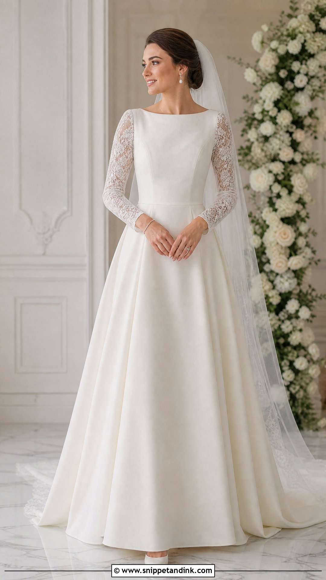 Long Sleeve Bridal Frock - Snippet and Ink - 25 Bridal Frock Ideas