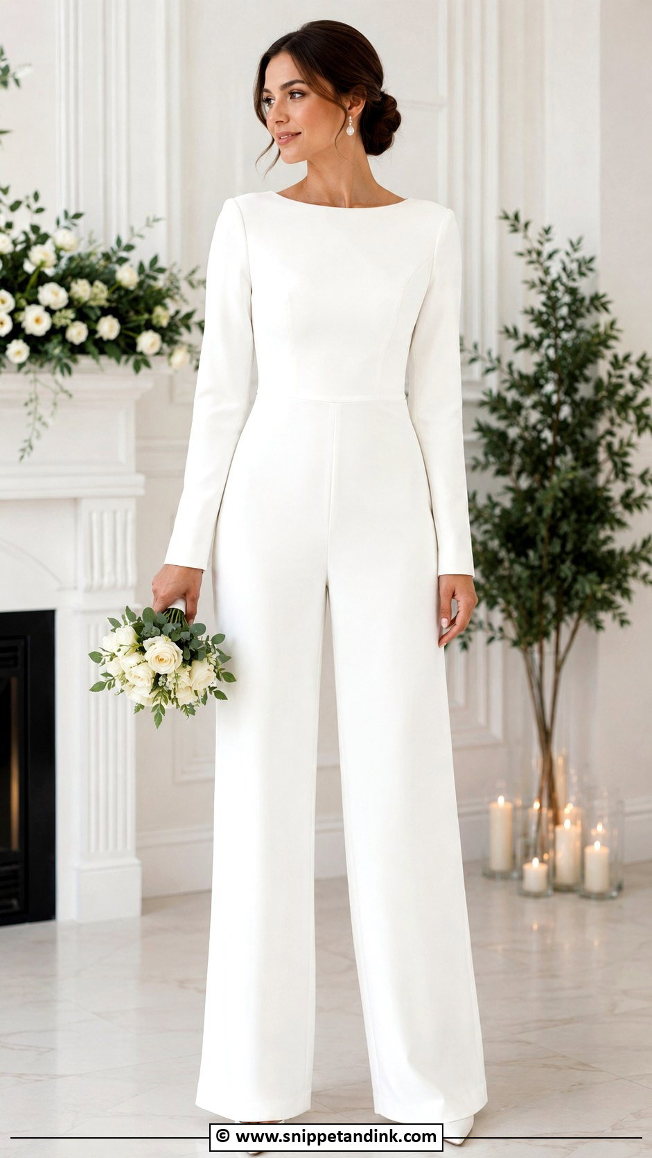 Long Sleeve Bridal Jumpsuit - Snippet and Ink - 25 Jumpsuit Wedding Dress Ideas