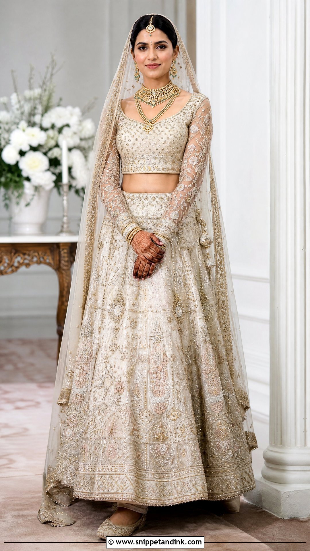 Long Sleeve Bridal Lehenga Choli - Snippet and Ink - 20 Bride Choli Ideas