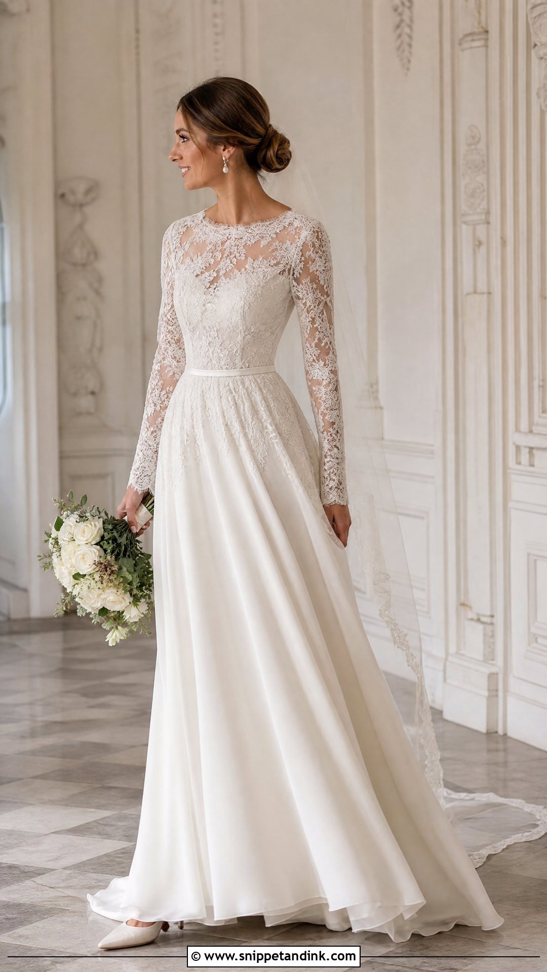 Long Sleeve Bridal Wedding Dress - Snippet and Ink - 25 Bridal Wedding Dresses
