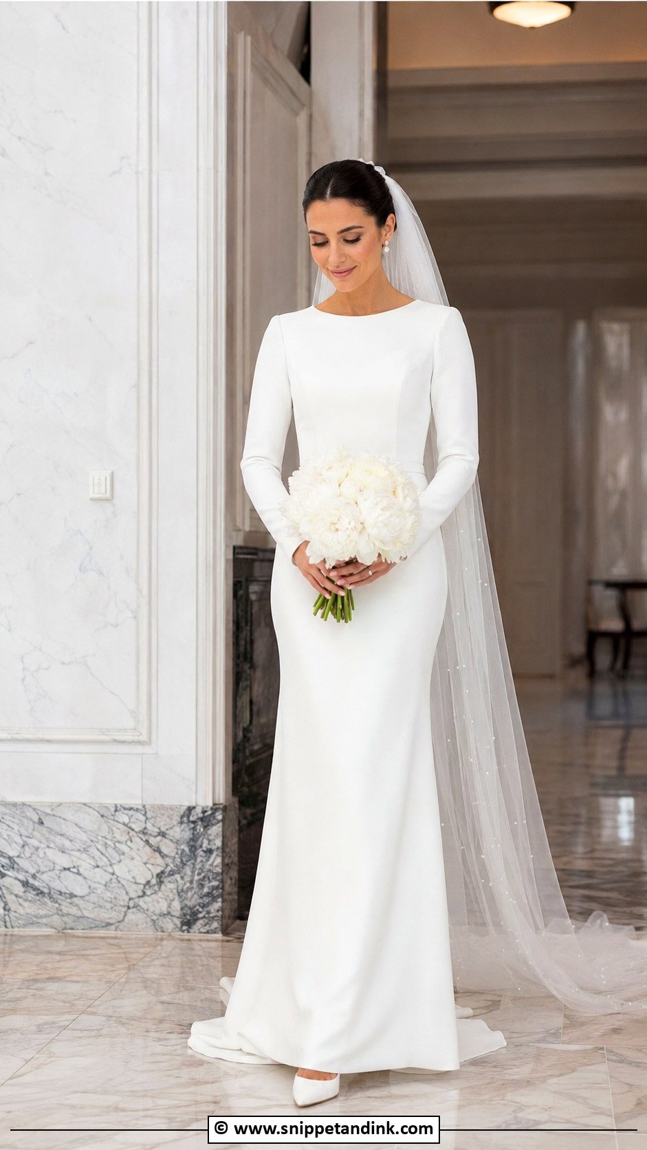 Long Sleeve Bride Dress Outfit - Snippet and Ink - 30 Bride Outfits
