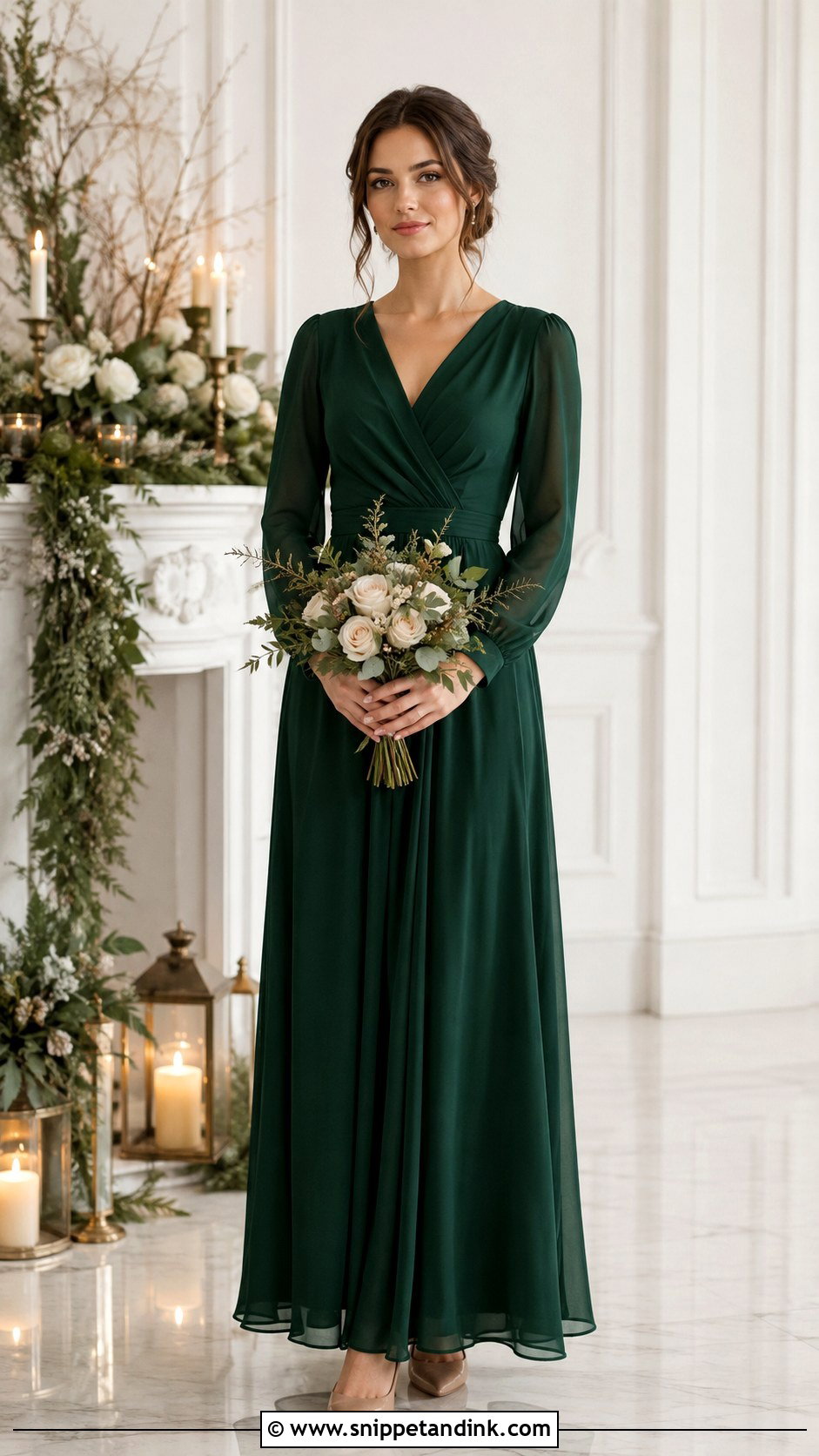 Long Sleeve Bridesmaid Dress - Snippet and Ink - 25 Bridal Maids Dresses Style