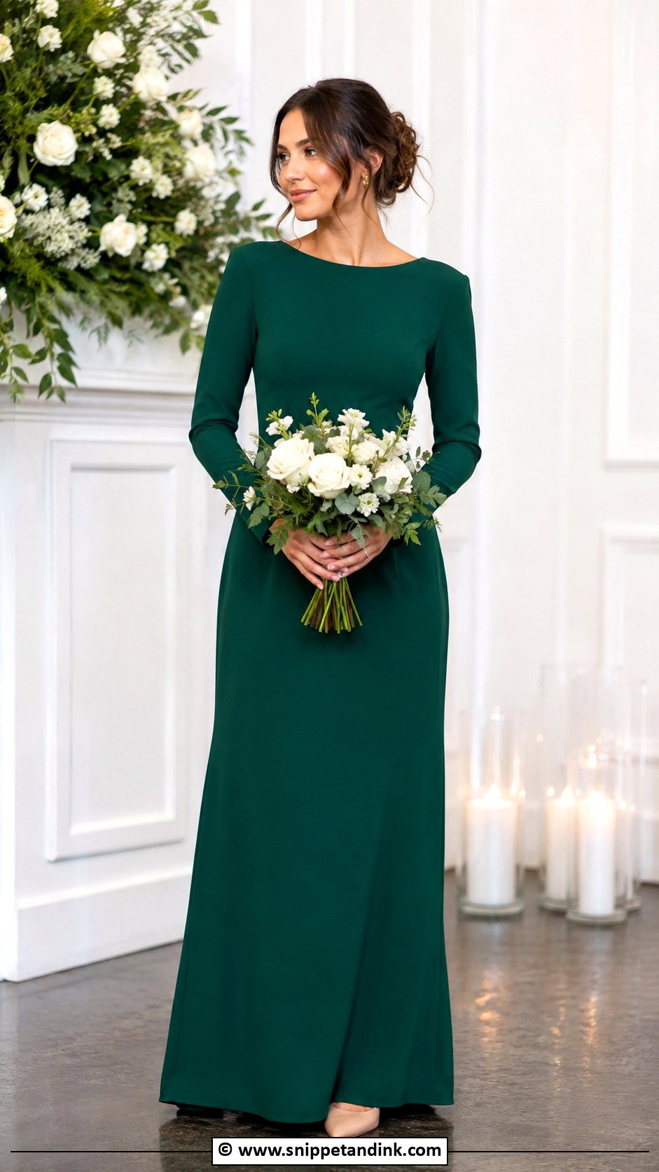 Long Sleeve Bridesmaid Dress - Snippet and Ink - 25 Wedding Maids Dresses
