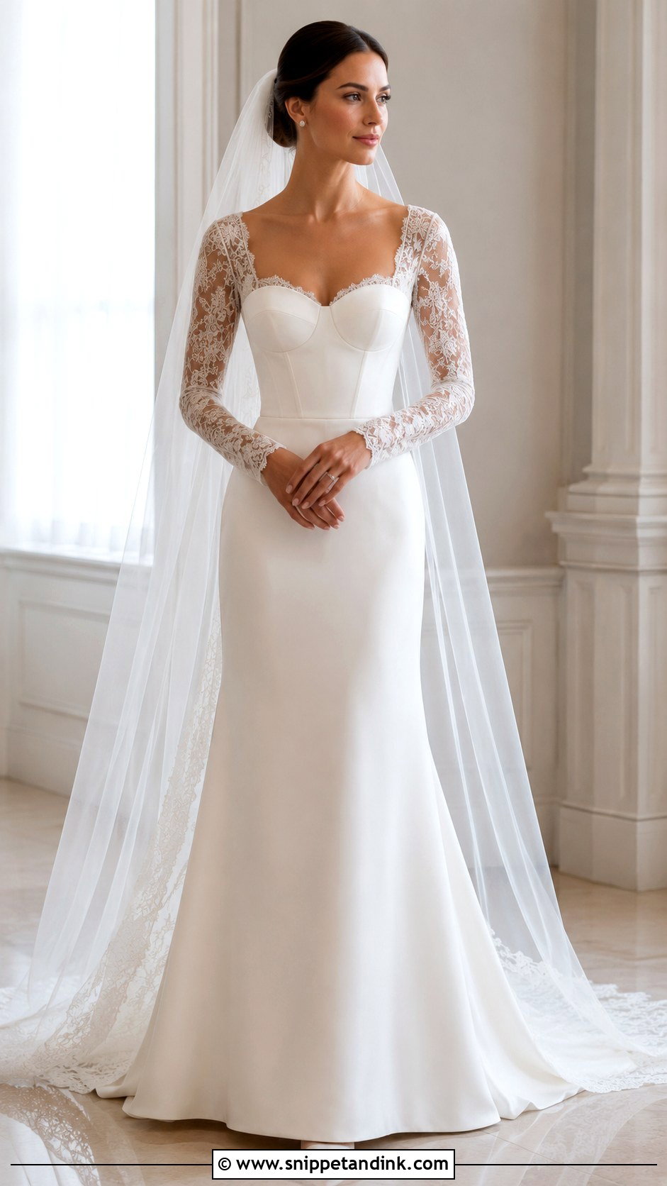 Long Sleeve Bustier Wedding Dress - Snippet and Ink - 20 Bustier Wedding Dress Ideas