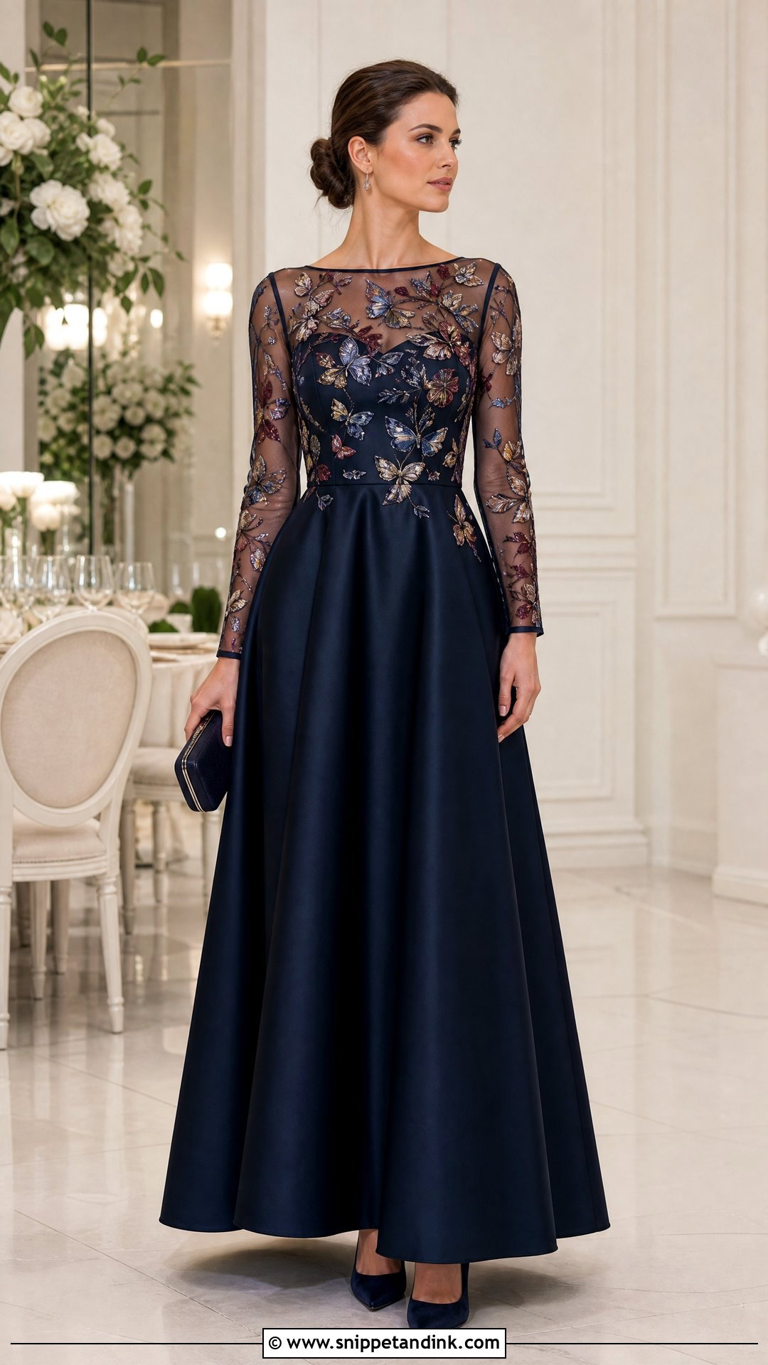 Long Sleeve Butterfly Gown - Snippet and Ink - 20 Butterfly Dress Gowns