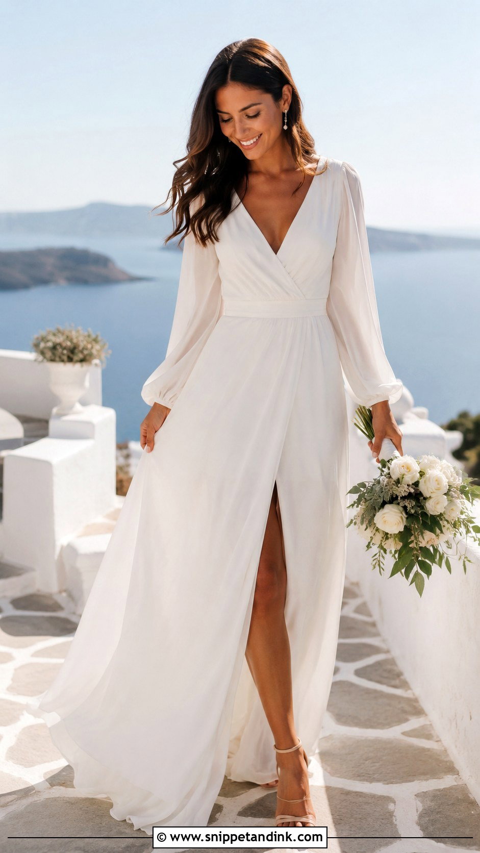 Long Sleeve Chiffon Wedding Dress - Snippet and Ink - 35 Long Sleeve Wedding Dress Ideas