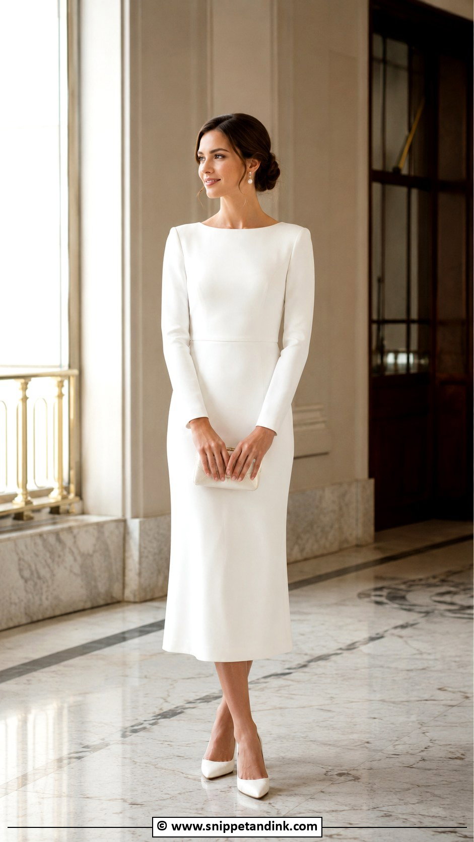Long Sleeve Civil Wedding Dress - Snippet and Ink - 30 Classy Civil Wedding Dresses