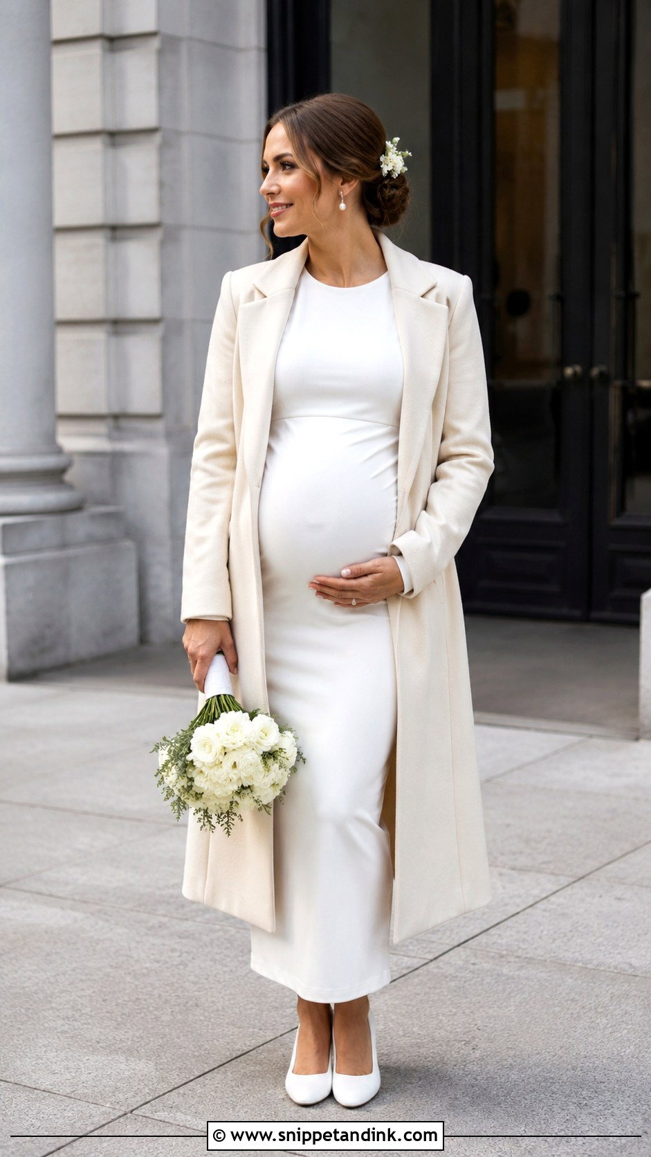 Long Sleeve Civil Wedding Dress for Pregnant Bride - Snippet and Ink - 20 Civil Wedding Dress for Pregnant Bride Ideas